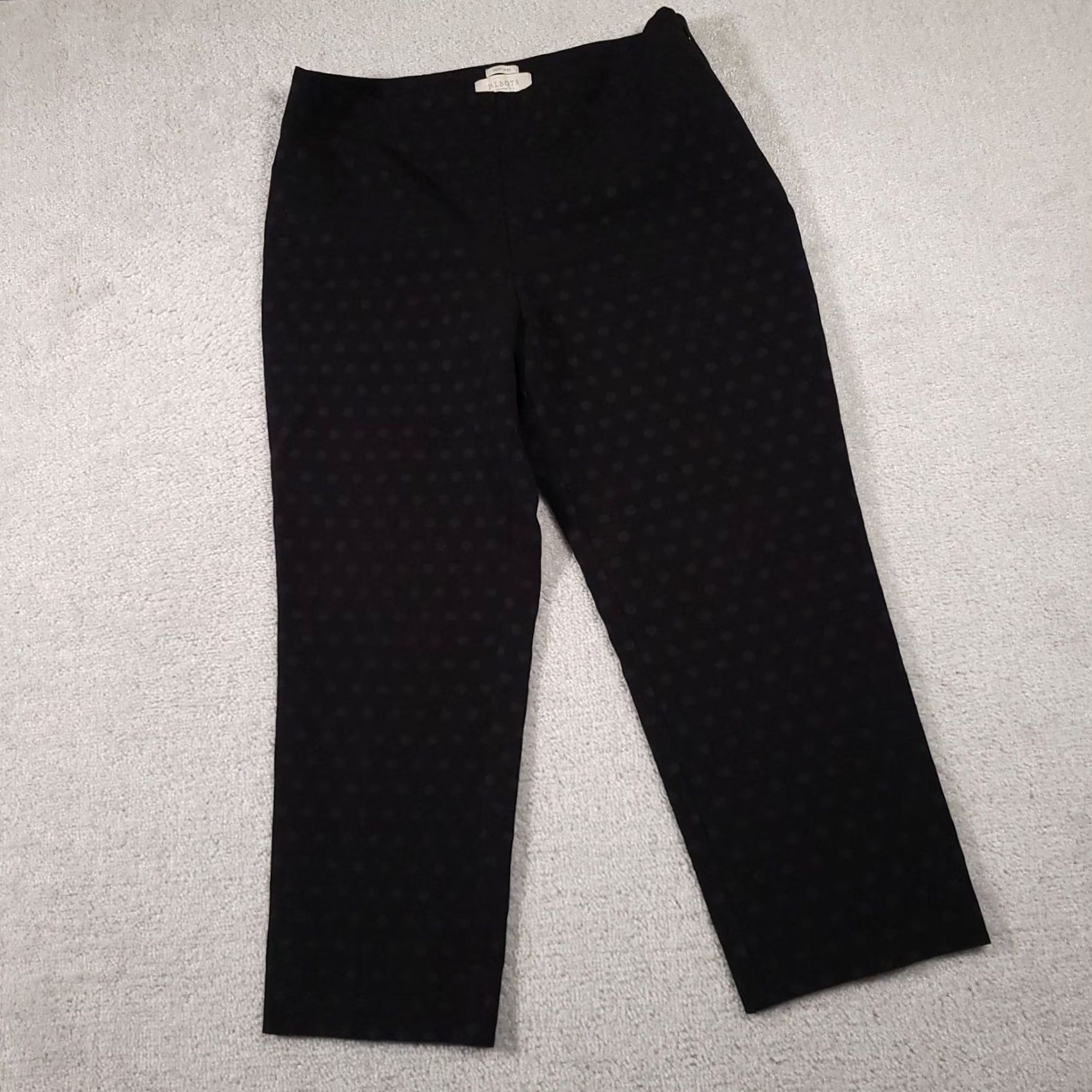 Talbots VINTAGE Talbots Heritage Pants Womens Petite 12P Black Polka Dot Side Zip Hemmed Capri Pants Capris Polka Dot Black 12P Womens Size 34" / US 12 / IT 48 - 2 Thumbnail