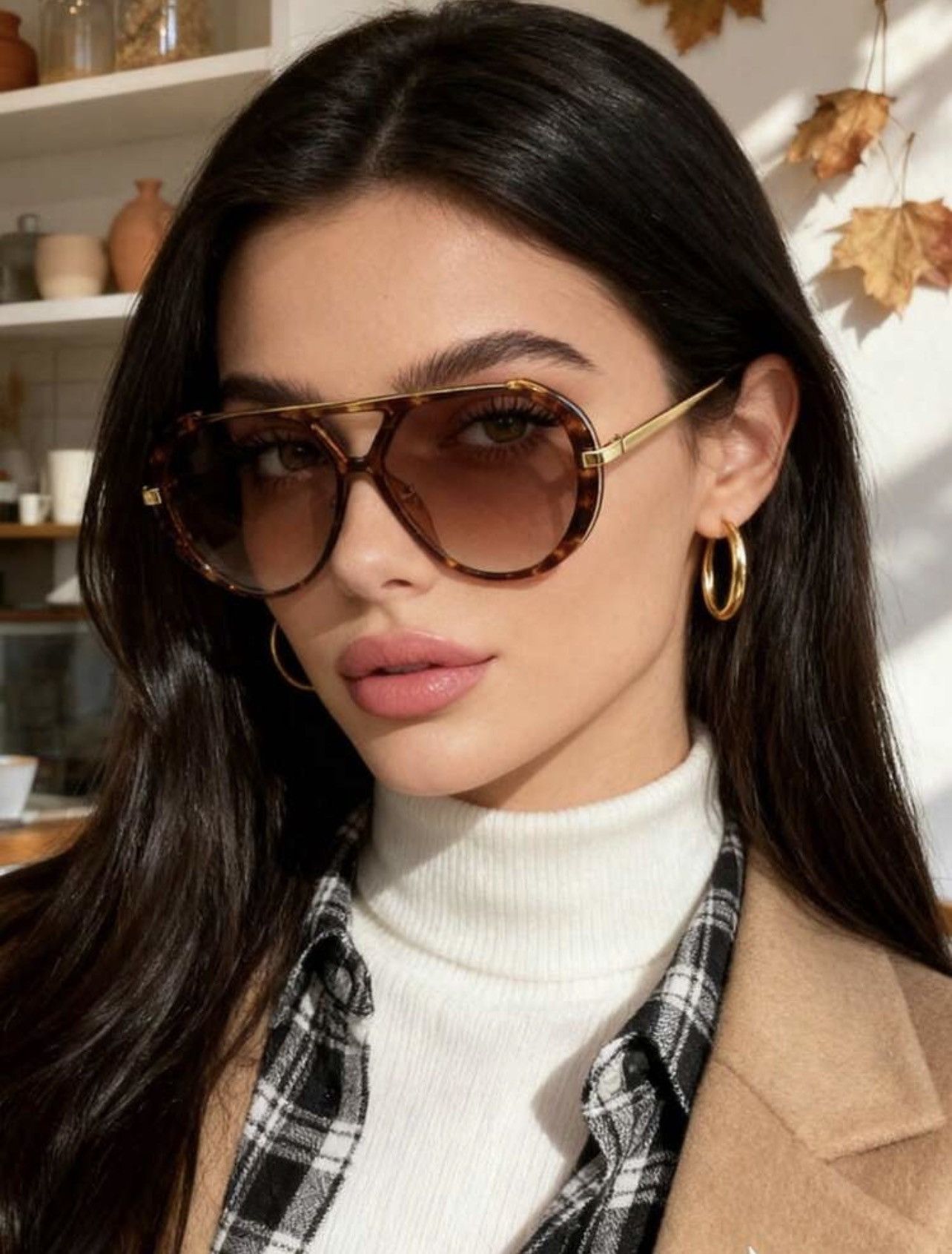 Other Oversized Tortoise Brown Gradient Sunglasses Women Large Size ONE SIZE - 1 Thumbnail