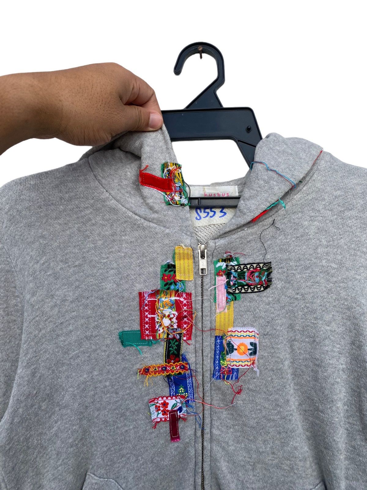 Issey Miyake KusKus Issey Miyake Patchwork Style Hoodie Size M / US 6-8 / IT 42-44 - 3 Thumbnail