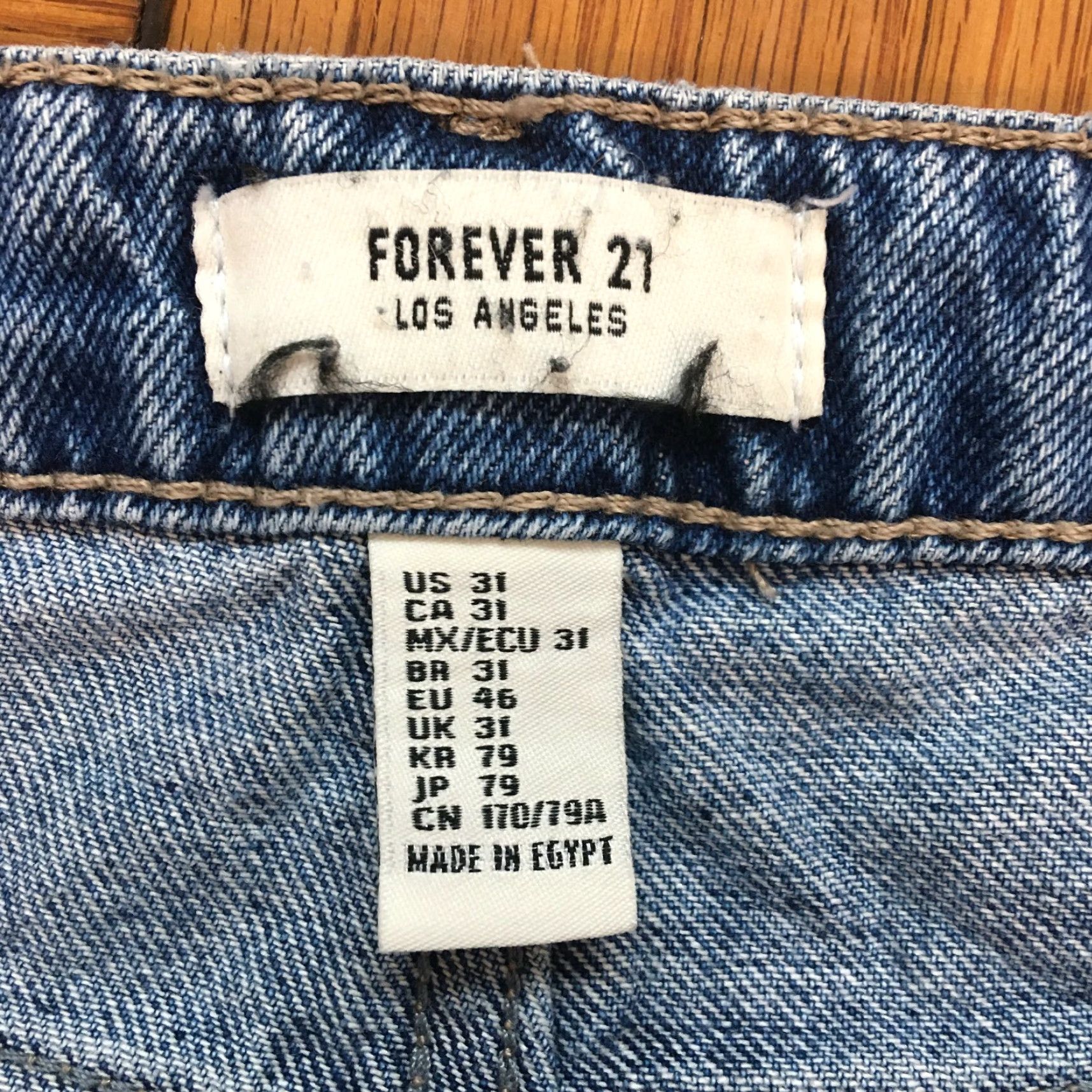 Forever 21 Forever 21 Los Angeles Womens Blue Regular Straight Leg Jeans Size 31 Size 24" / US 00 / IT 34 - 6 Thumbnail
