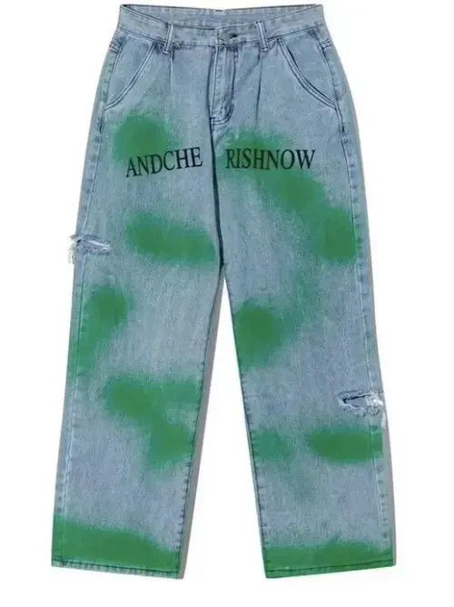 Japanese Brand × Vintage Graffiti print denim jeans streetwear Size US 34 / EU 50 - 2 Thumbnail