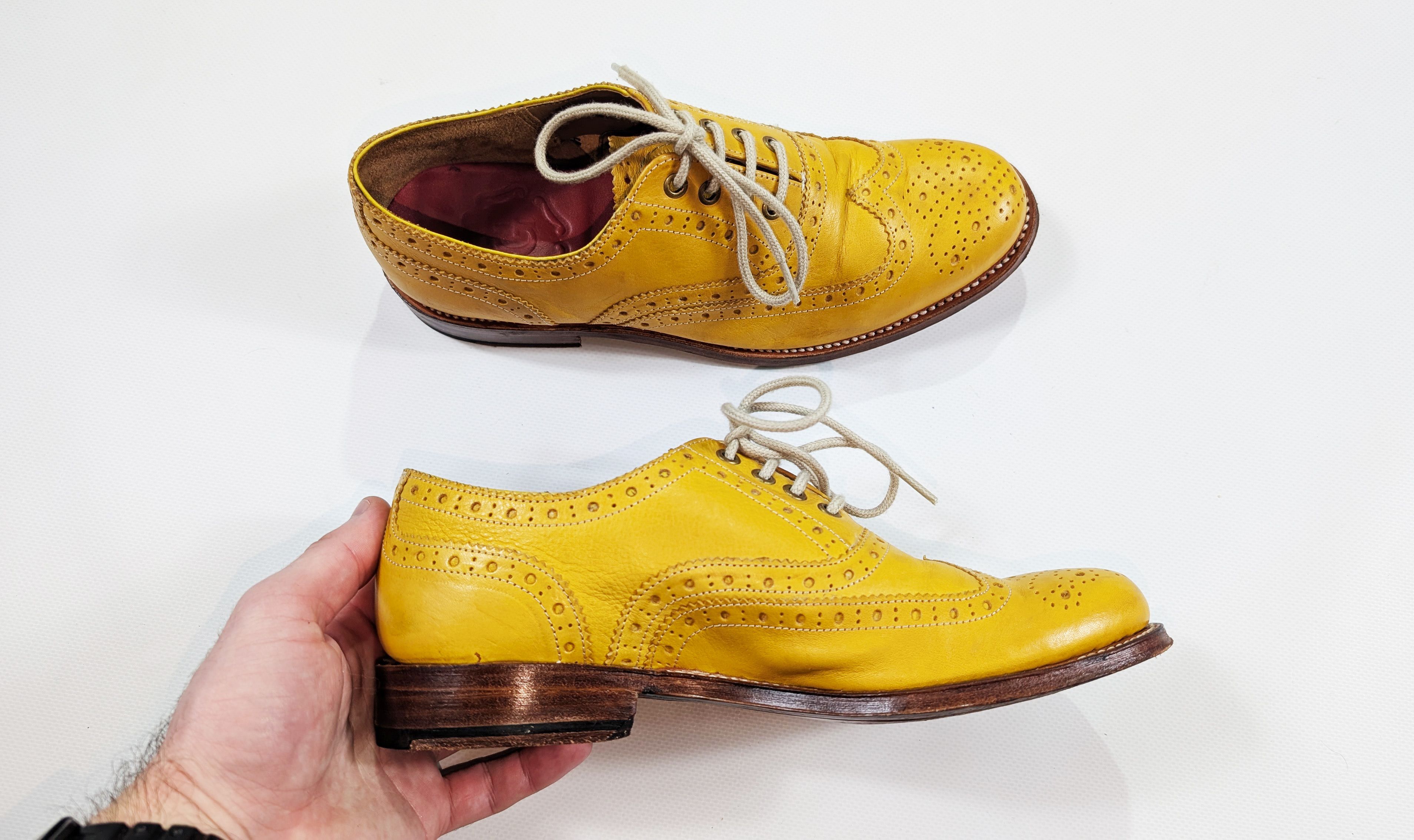 Grenson Grenson England Yellow Leather Lace Up Brogues Size UK5 Size US 7.5 / IT 37.5 - 11 Thumbnail