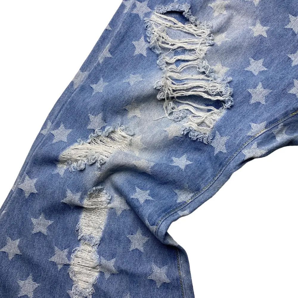 Shein 2000's Shein Super Flare Starlium Distressed Jeans Size US 40 / EU 56 - 4 Thumbnail