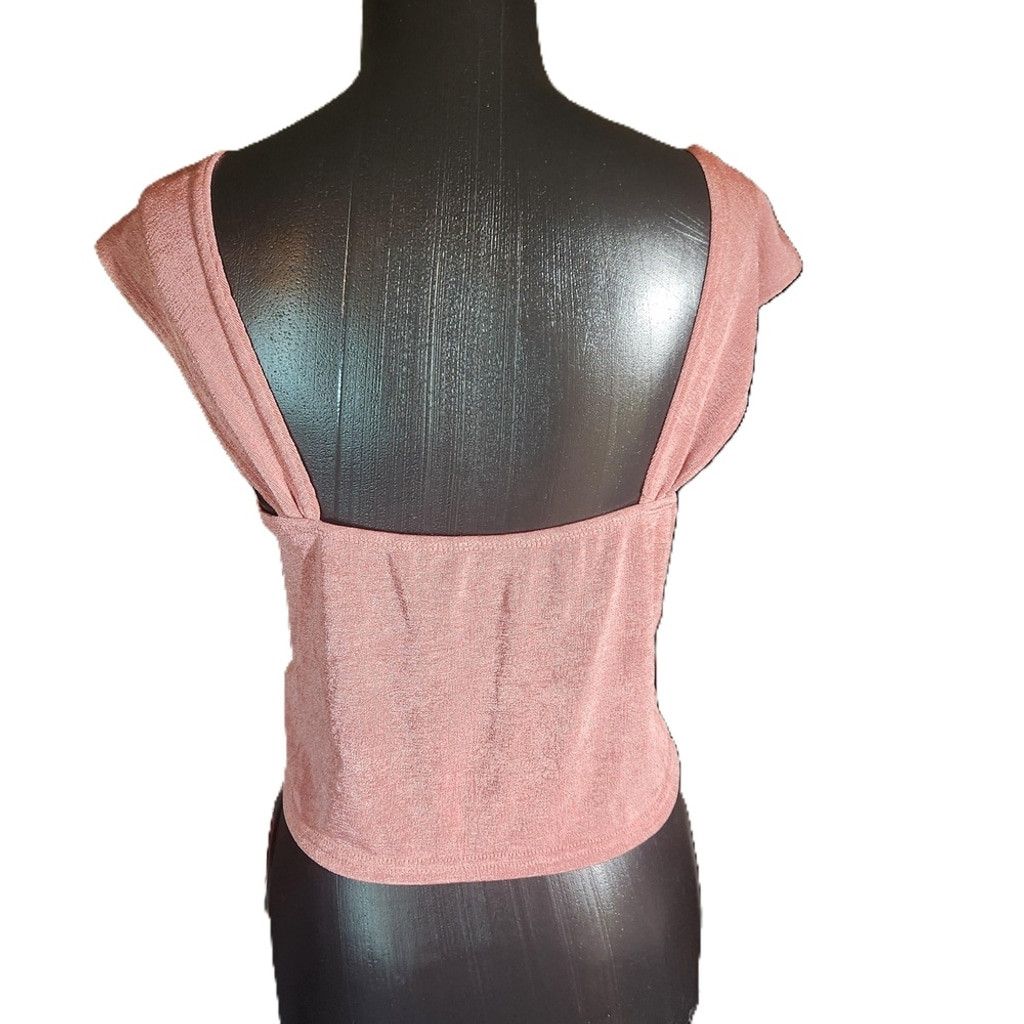 Cider NWT Cider Womens Pink Knot Front Sheer Crop Top XL Size XL / US 12-14 / IT 48-50 - 4 Thumbnail