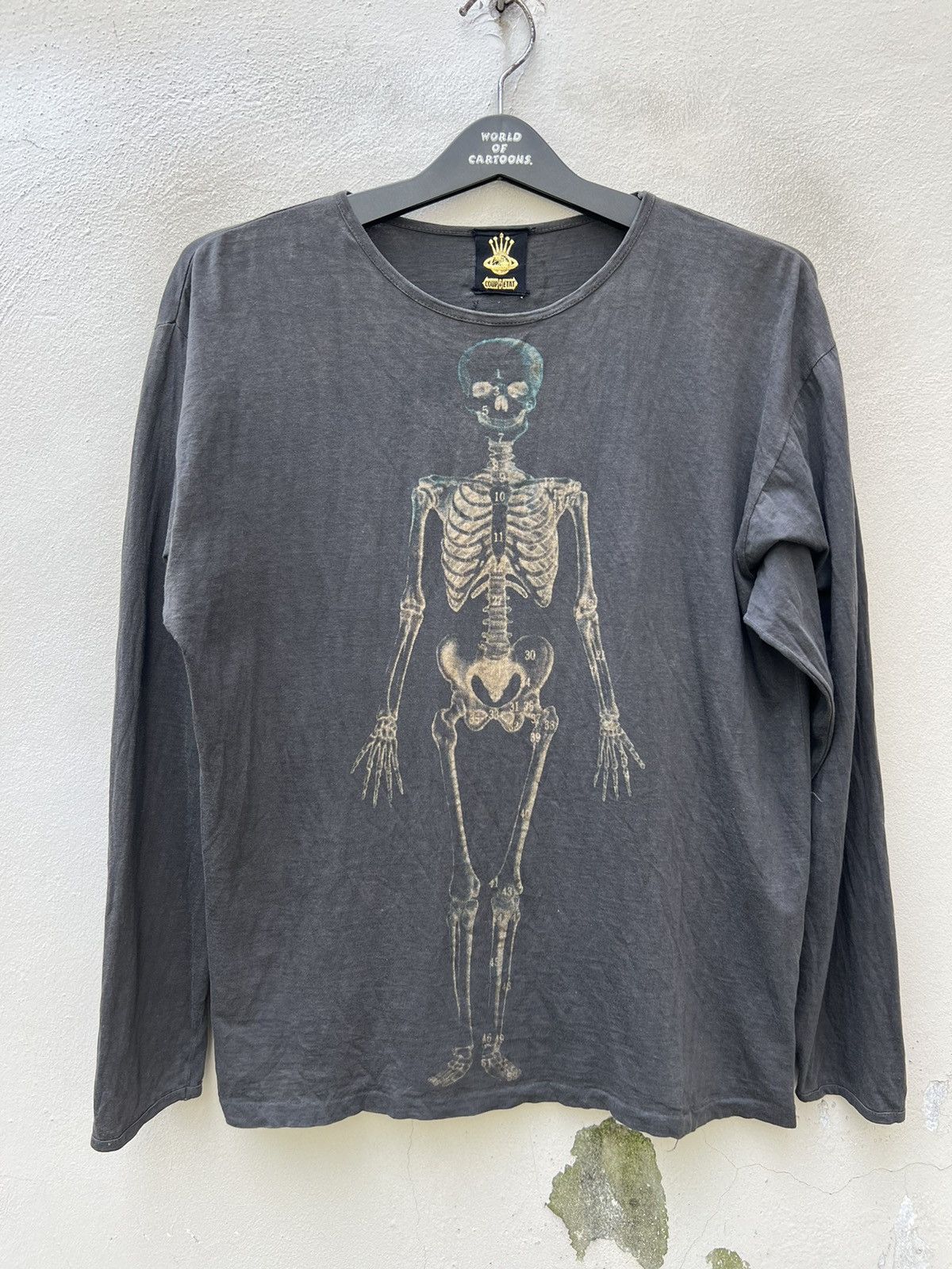 Vintage Vintage Coup D Etat Skeleton Xray Sun Faded Black t shirt Size US M / EU 48-50 / 2 - 6 Thumbnail