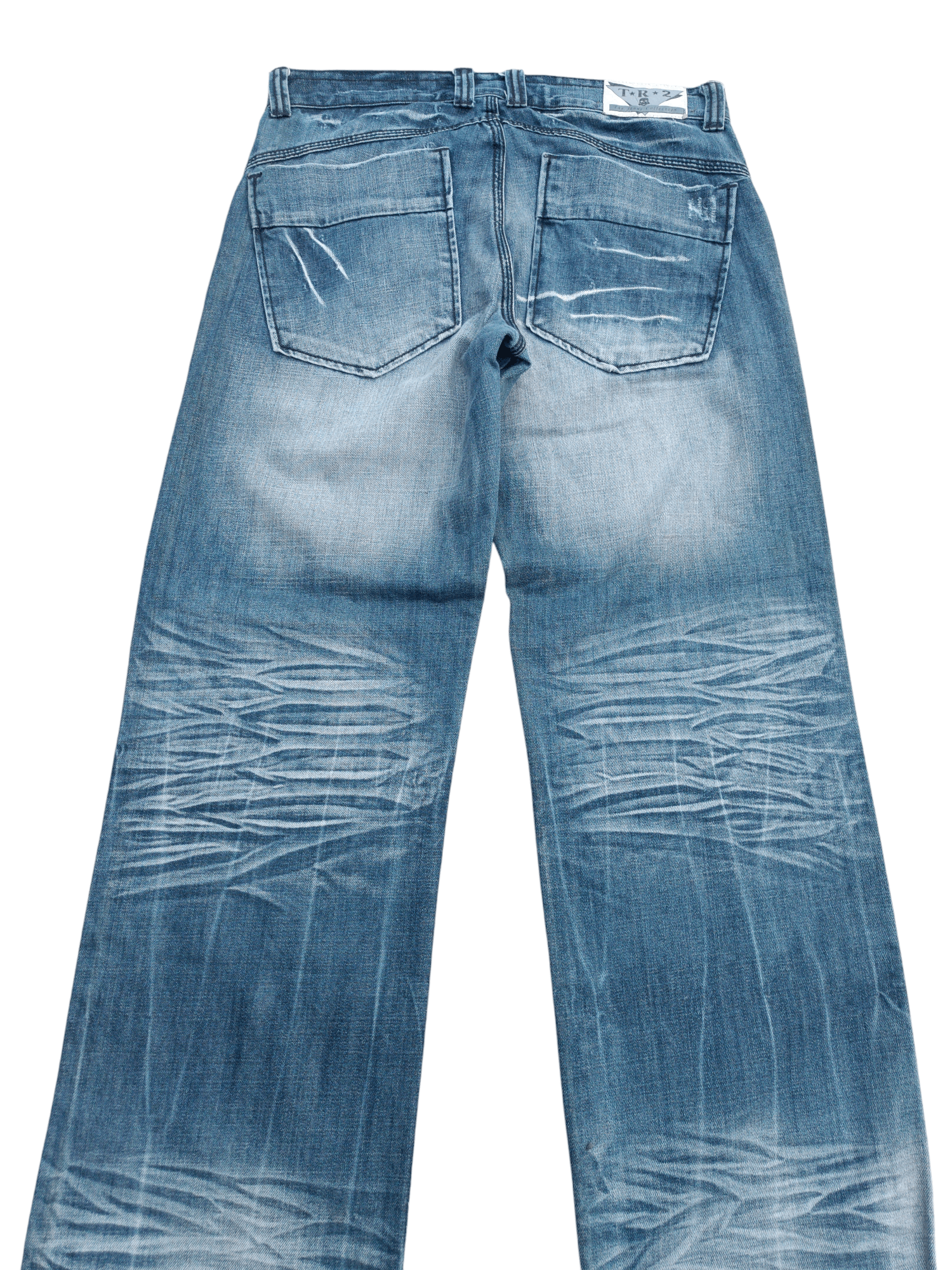 Japanese Brand BAGGY JAPANESE BRAND TR2 WHISKERS DISTRESSED DENIM Size US 34 / EU 50 - 10 Thumbnail