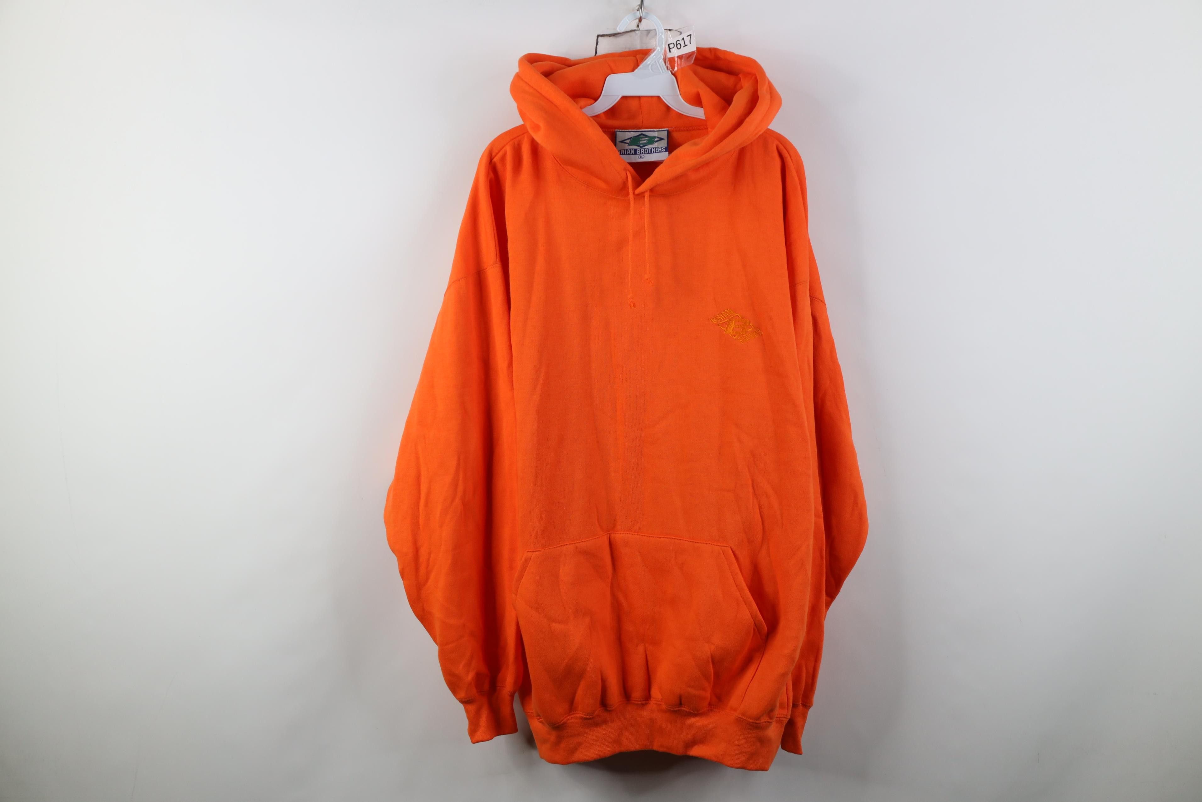 Vintage Vintage 90s Streetwear Heavyweight Hoodie Sweatshirt Orange Size US XL / EU 56 / 4 - 1 Thumbnail