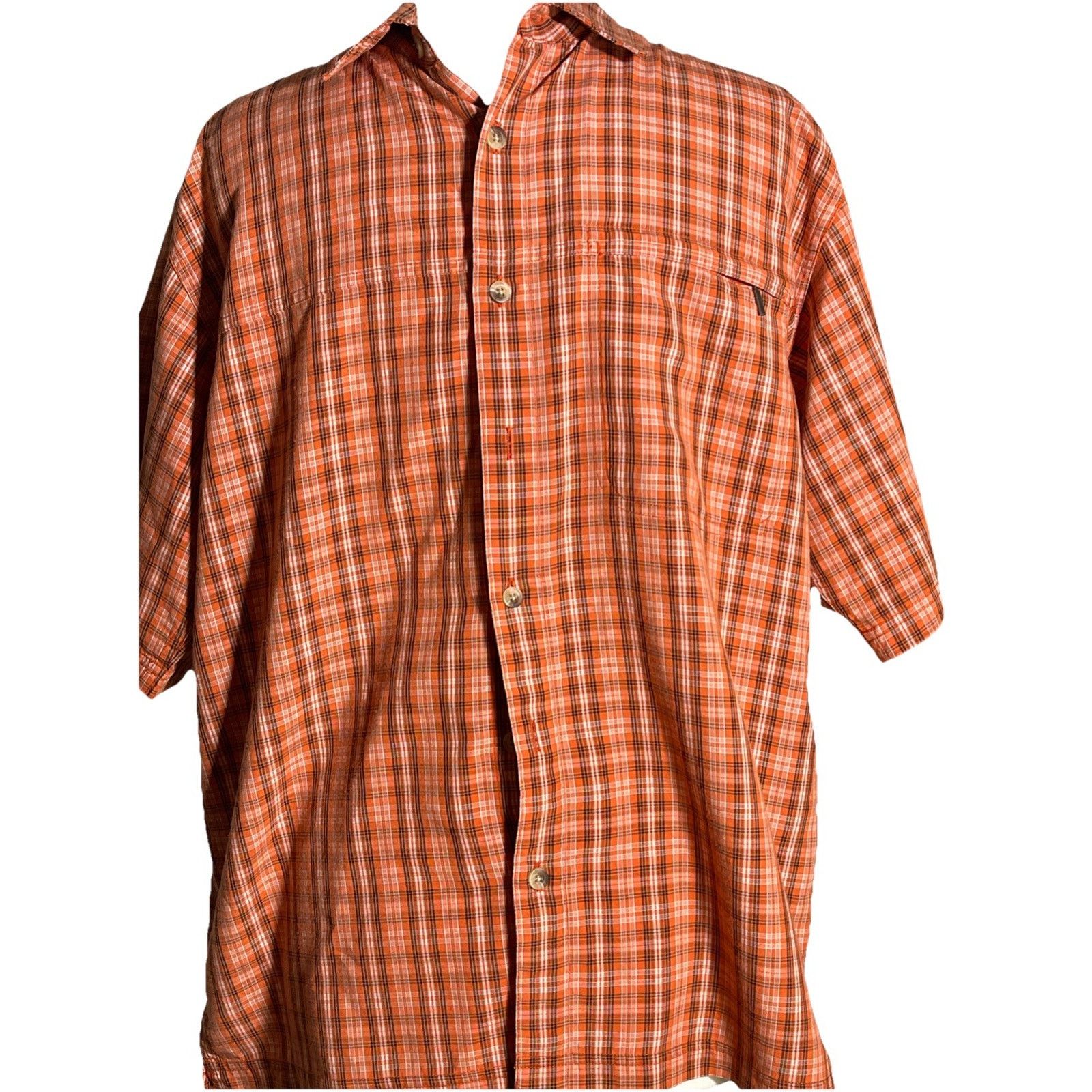 The North Face The North Face Orange Short Sleeve Plaid Button Up Medium Size US M / EU 48-50 / 2 - 1 Thumbnail