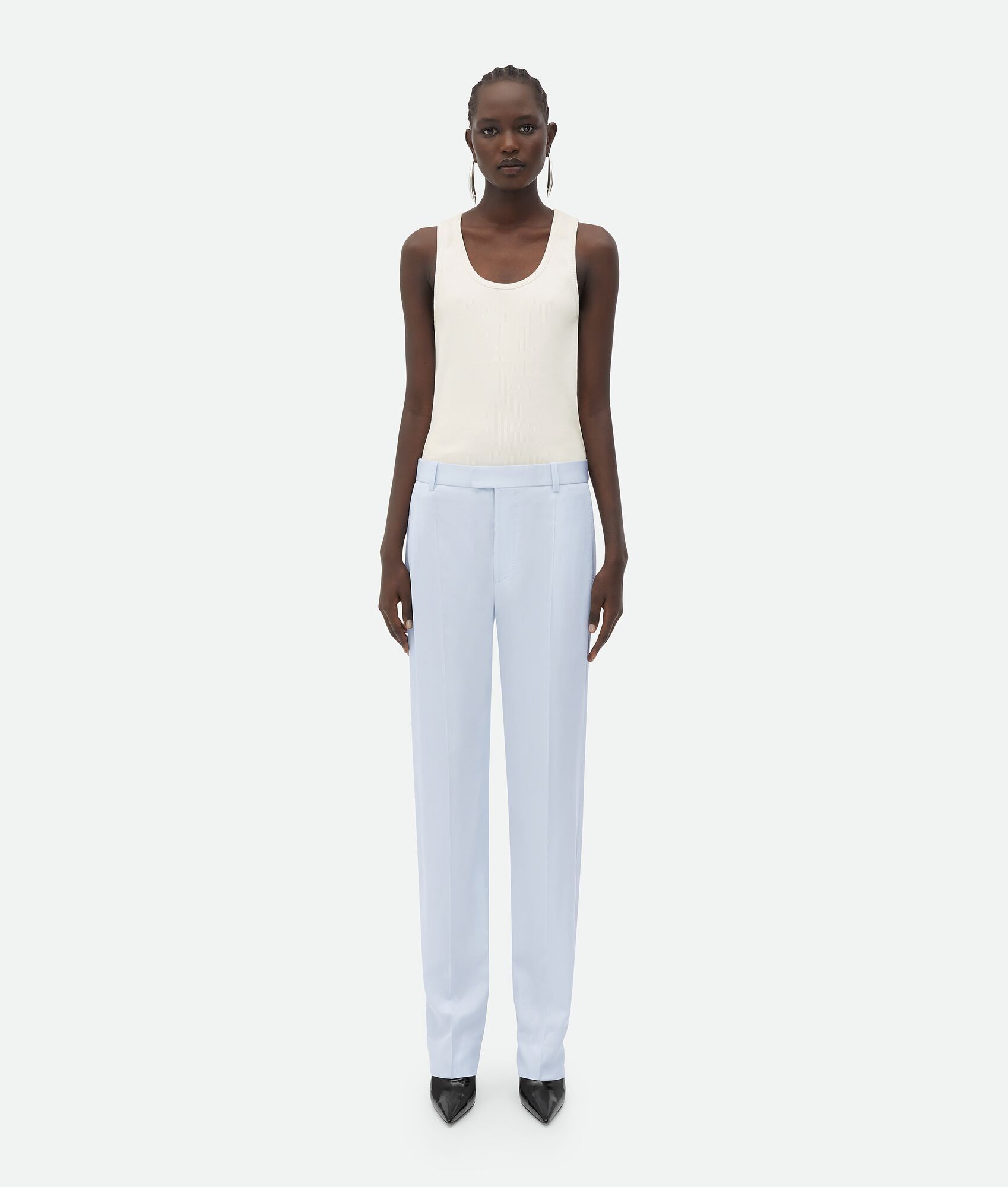 Bottega Veneta o1n1vont0425 Viscose Twill Straight Pant in Morning Mist Size 28" / US 6 / IT 42 - 1 Thumbnail
