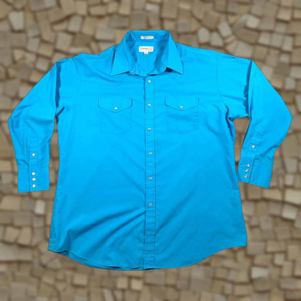 Vintage VINTAGE Sheplers Western Shirt Adult 2XL 2XL Blue Pearl Snap Cowboy Rodeo 90s Shirt Mens Size US XXL / EU 58 / 5 - 1 Thumbnail