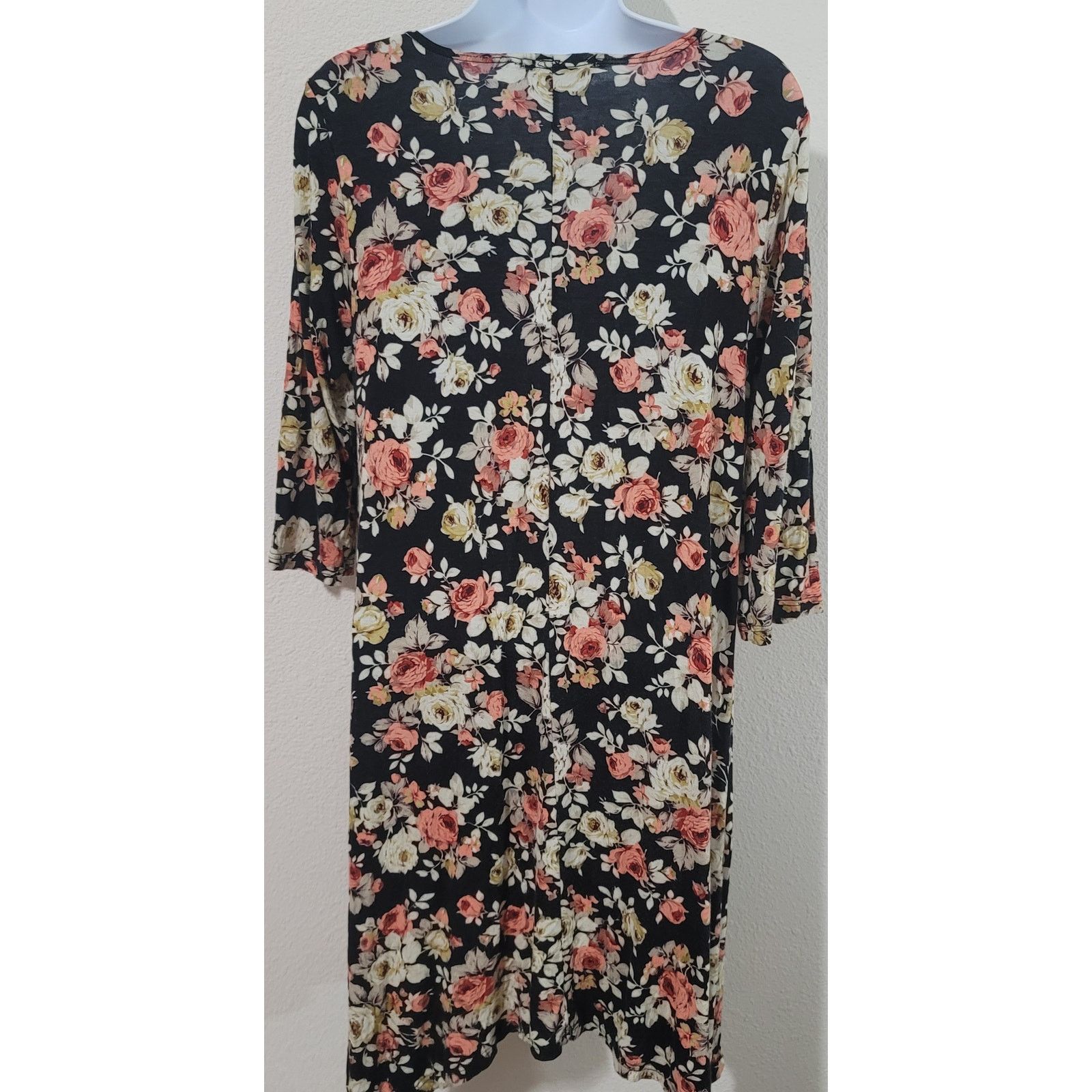 Other Wilde Black Floral A Line Dress Small Sharkbite Hem Skater Size S / US 4 / IT 40 - 2 Thumbnail
