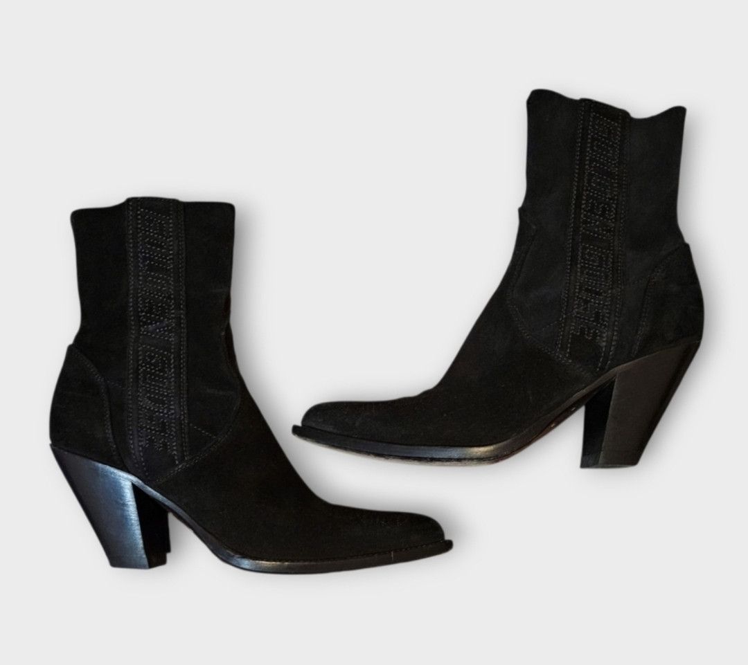 Golden Goose Golden Goose Nora Black Suede Western Ankle Boots Size US 7 / IT 37 - 2 Thumbnail