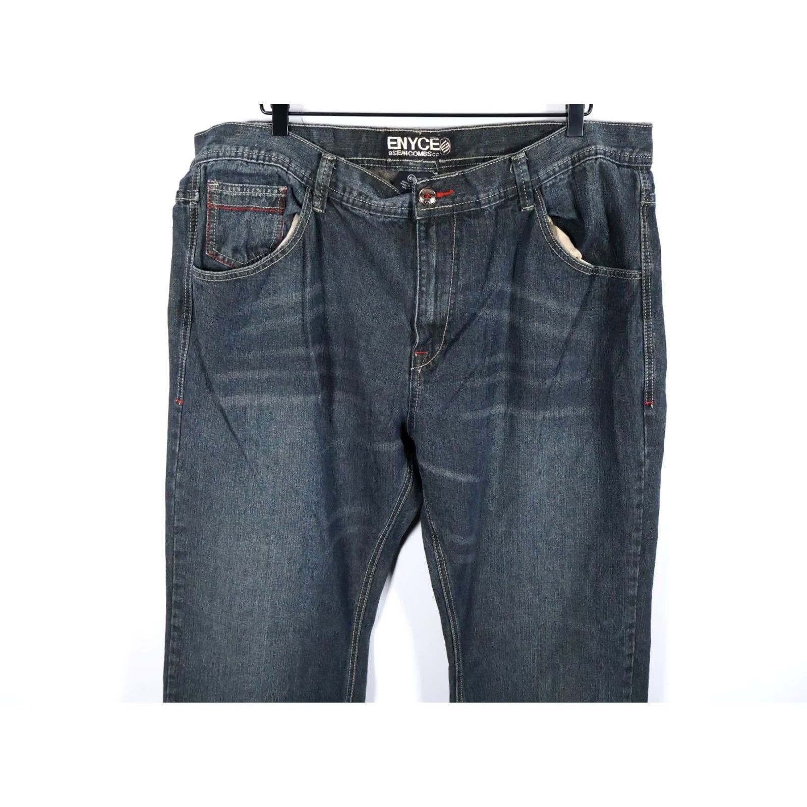 Enyce VINTAGE enyce Jeans Mens 42 x 32 Blue Denim Zip Pocket Baggy Fit VTG Y2K Jeans Mens 42 Blue Denim Zip Pocket Baggy Fit 90s Hip Hop Retro Mens Jeans Size US 42 / EU 58 - 4 Thumbnail