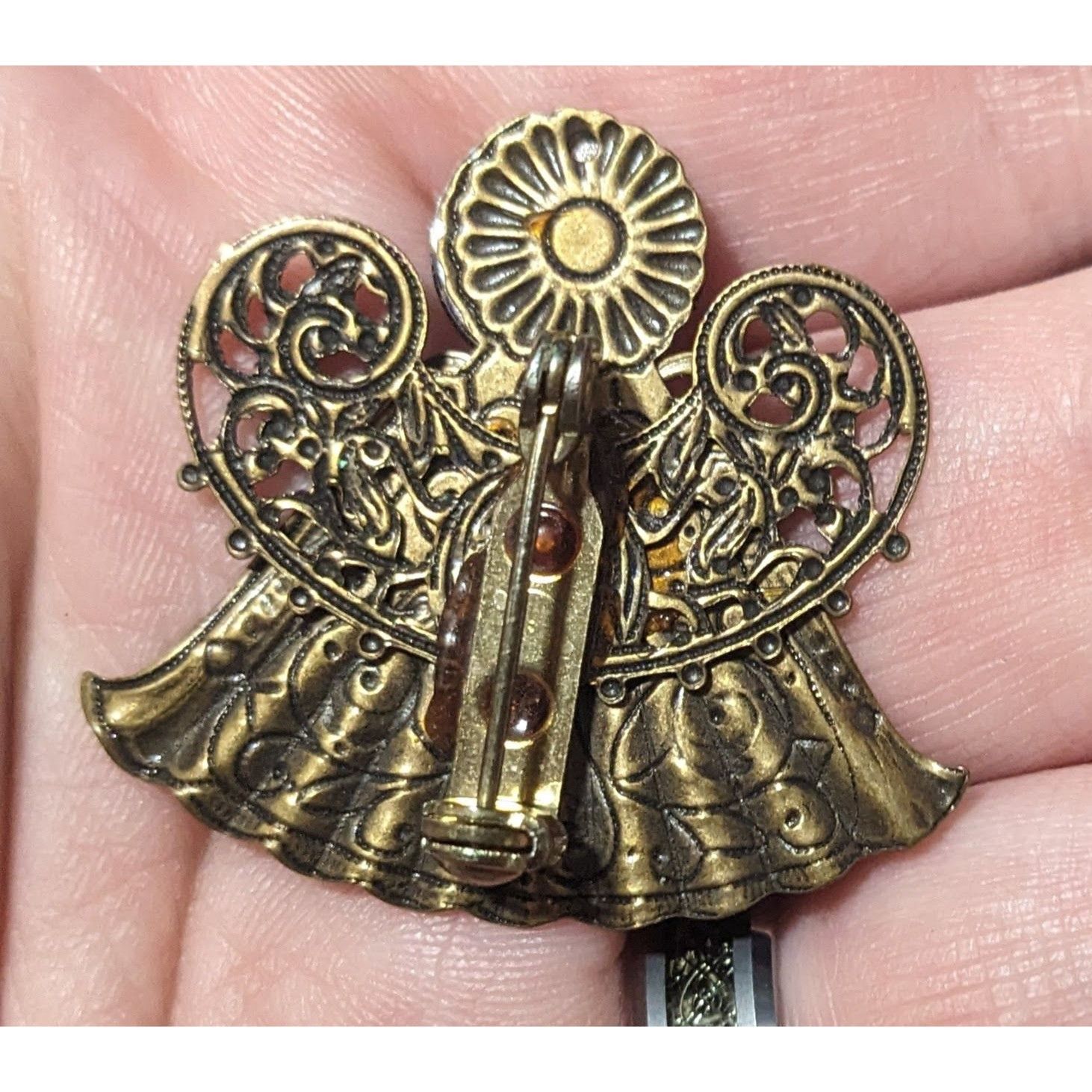 Other Vintage Red And Gold Ornate Angel Brooch Size ONE SIZE - 5 Thumbnail