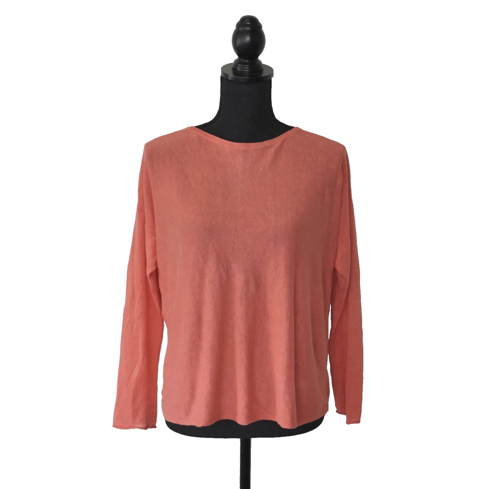Eileen Fisher EILEEN FISHER Coral Linen Cotton Knit Boat Neck Sweater XXS Size XXS / US 00 / IT 34 - 1 Thumbnail