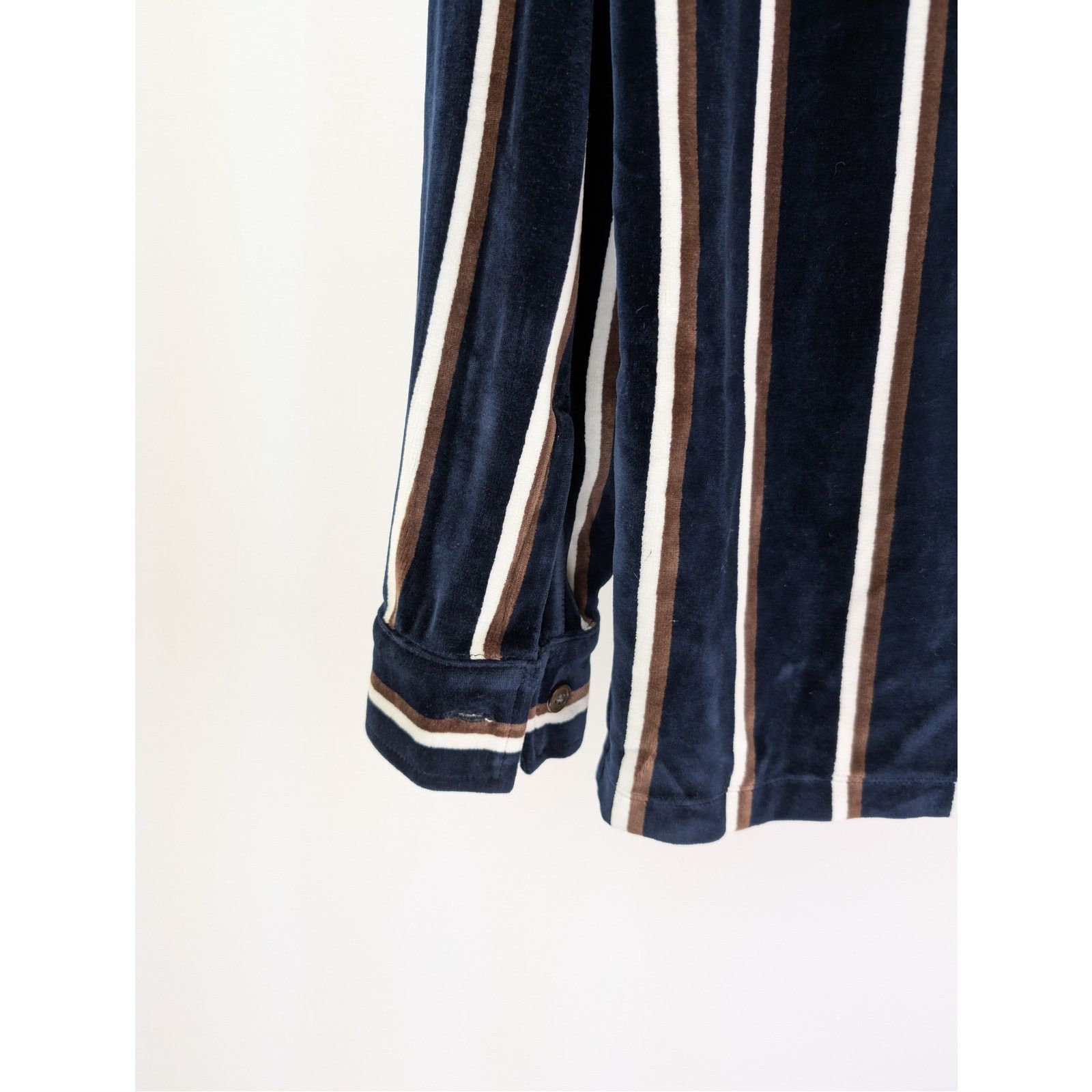Todd Snyder o1rshd1 CC20 Velvet Striped Button-Up Polo Button Shirt Size US M / EU 48-50 / 2 - 14 Thumbnail