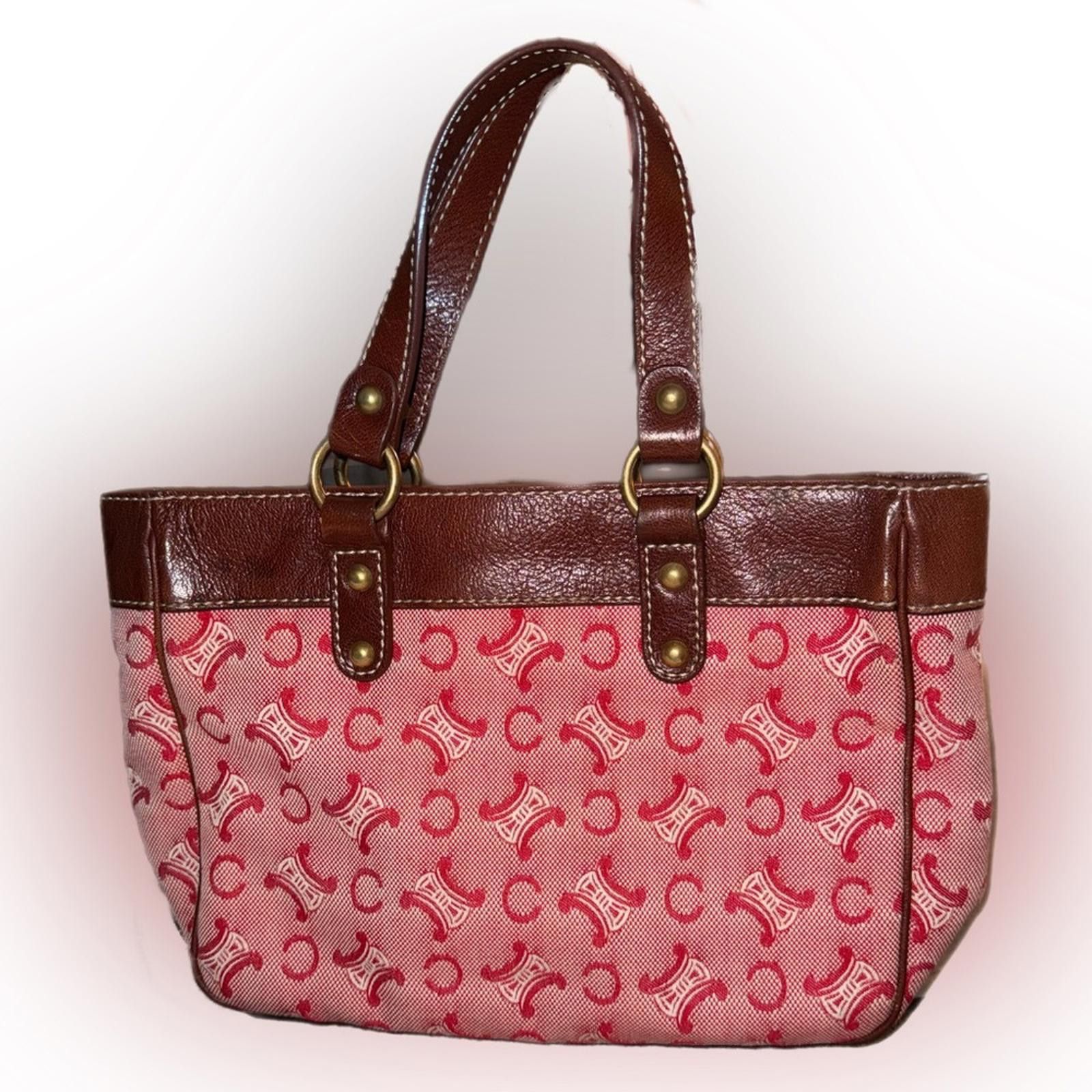 Celine EUC Celine Red and Brown Tote Bag Size ONE SIZE - 2 Thumbnail