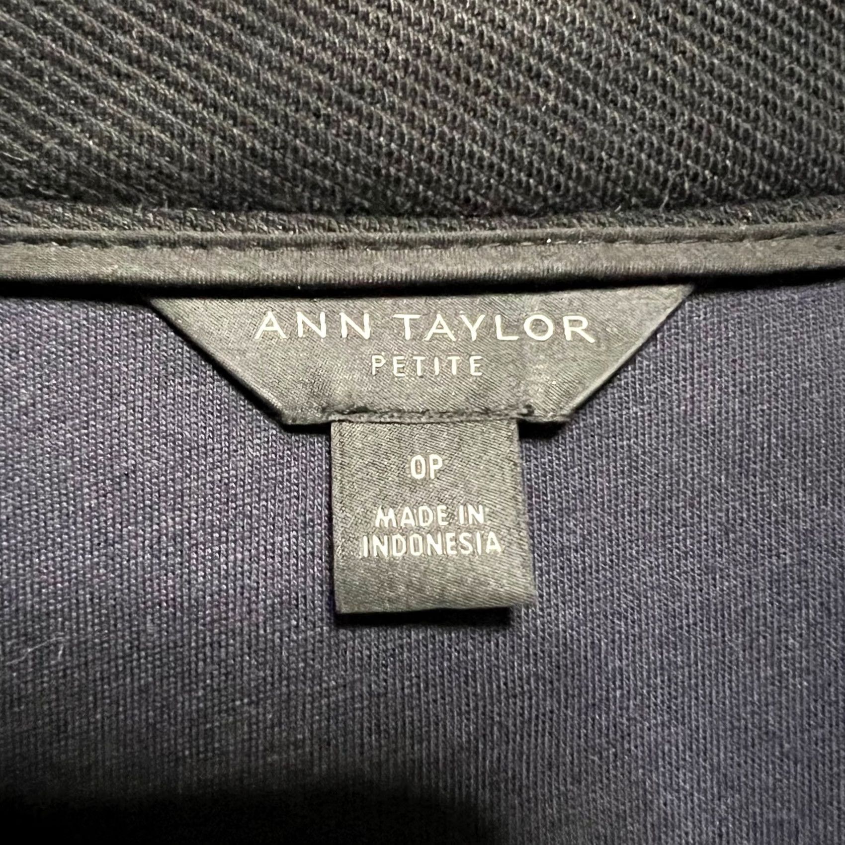 Ann Taylor Ann Taylor Jacket Womens Petite 0P Black Cotton Blend Moto Biker Zip Jacket Knit Size XS / US 0-2 / IT 36-38 - 6 Thumbnail