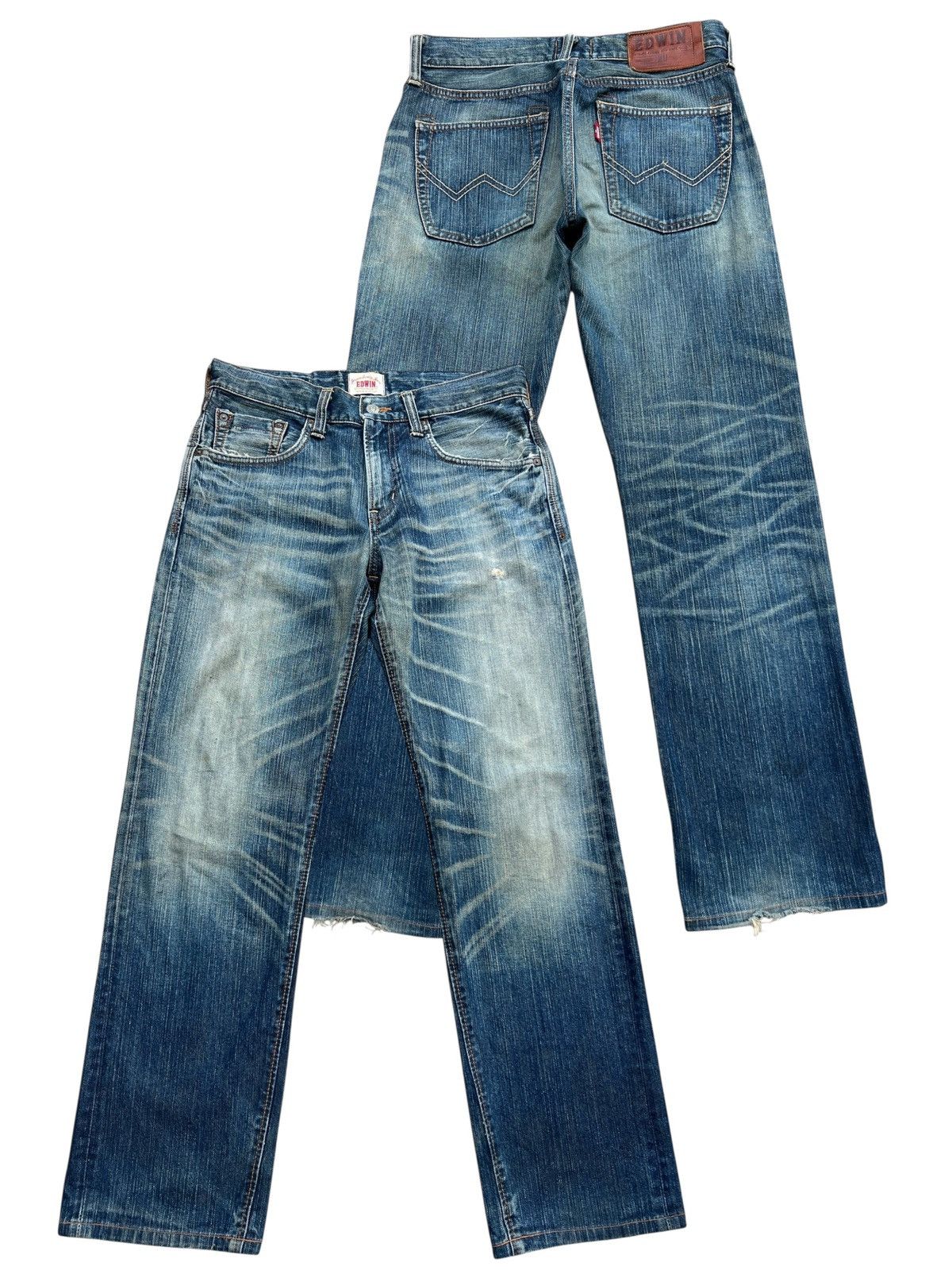 Edwin Vintage Edwin 403XV Distressed Denim Jeans 32x30 Size US 32 / EU 48 - 1 Thumbnail