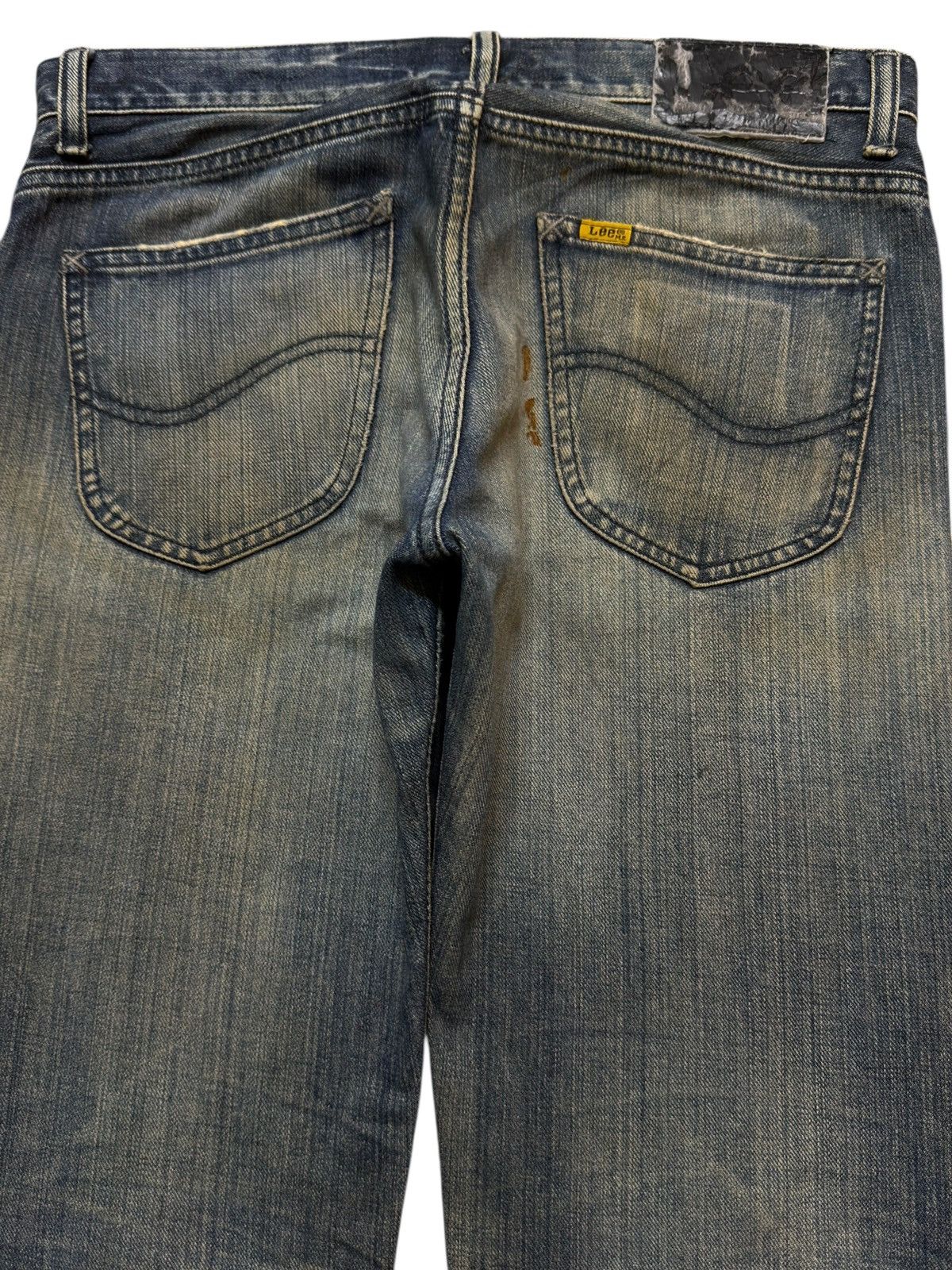 Lee Vintage 90s Lee Mud Wash Faded Whisker Wide Leg Flare Jeans Size US 32 / EU 48 - 5 Thumbnail