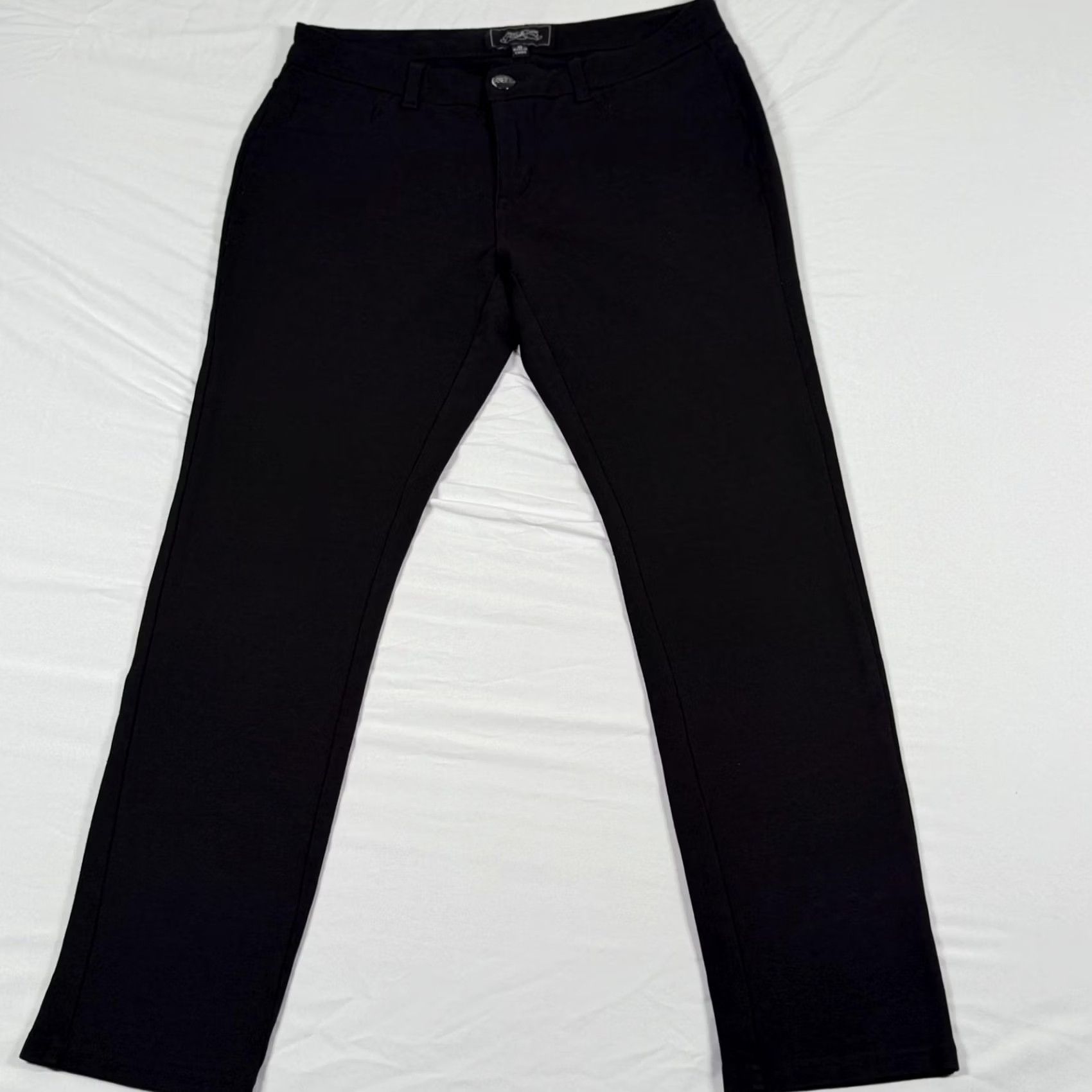 Vintage One 5 One Embellished Ponte Jegging Rhinestone Pockets Black Women Pants Size 8 Regular Stretch Skinny Retro Y2K Size 30" / US 8 / IT 44 - 3 Thumbnail