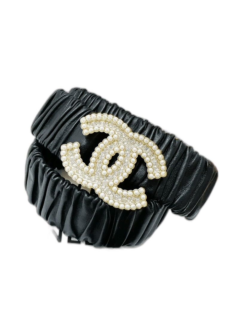 Other Chanel 20k Pearl CC Buckle Black Belt Size ONE SIZE - 1 Thumbnail