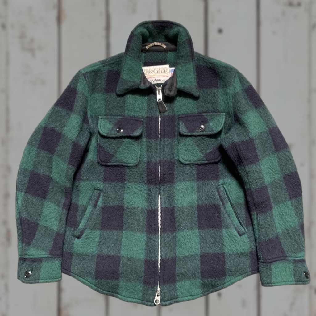Schott Schott Jacket Western Rancher Buffalo Check Wool Blend Made Japan 38 M63110 Bomber Mens Size US XXS / EU 40 - 1 Thumbnail
