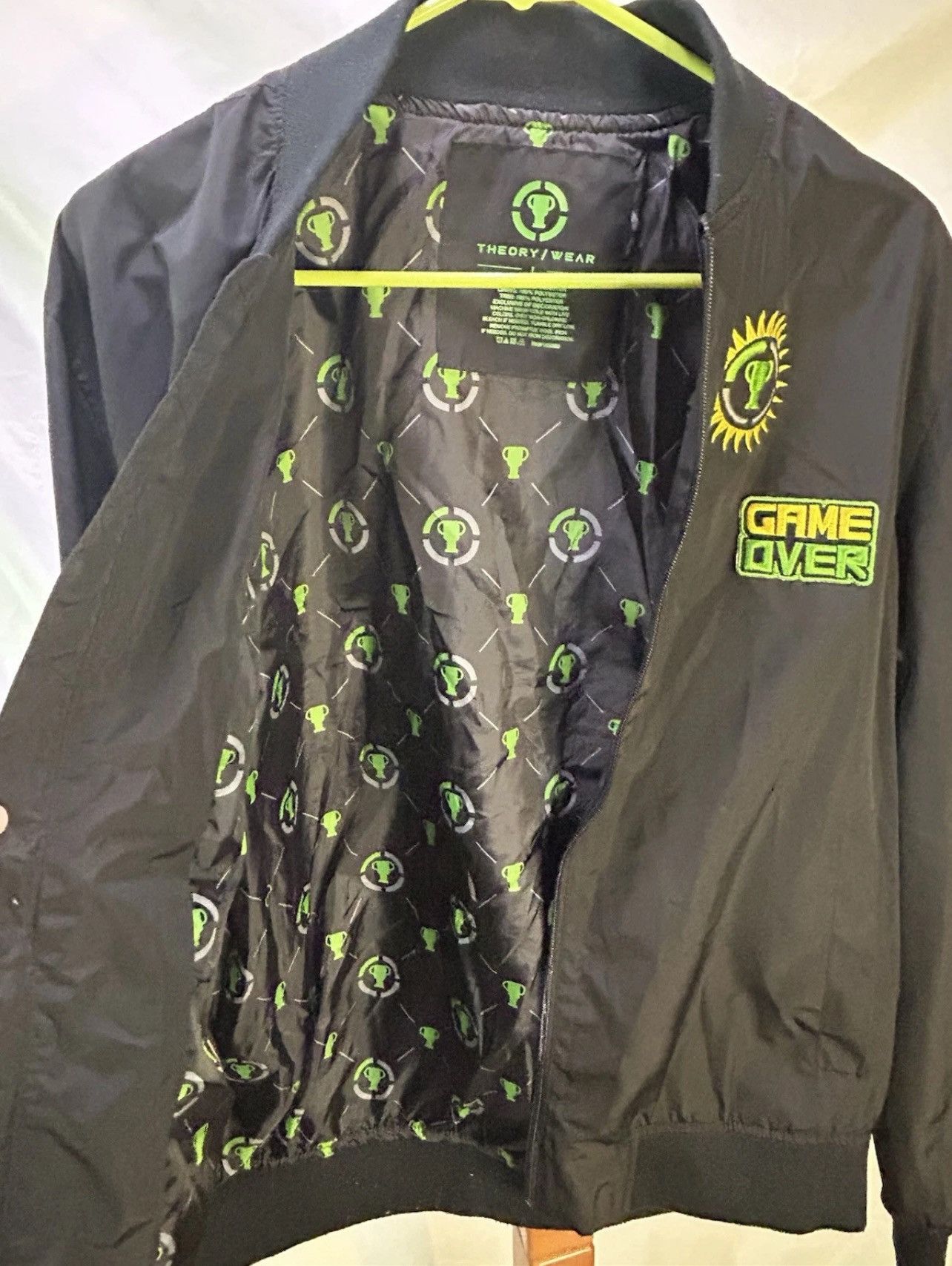 Other Game Theory RARE Black Bomber Jacket Retro Patches Sz L Size US L / EU 52-54 / 3 - 4 Thumbnail