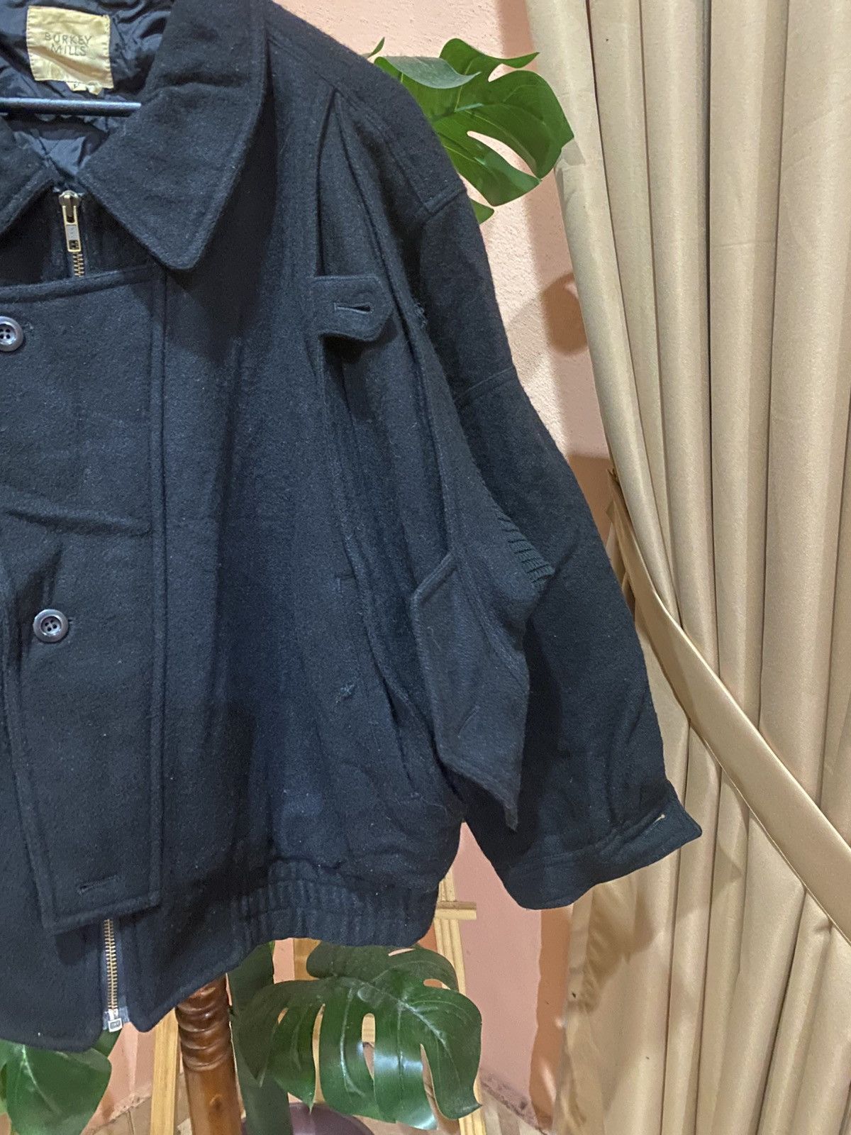 If Six Was Nine Vintage Burkey Mills Black Wool Bomber Military-Inspired Size US L / EU 52-54 / 3 - 5 Thumbnail