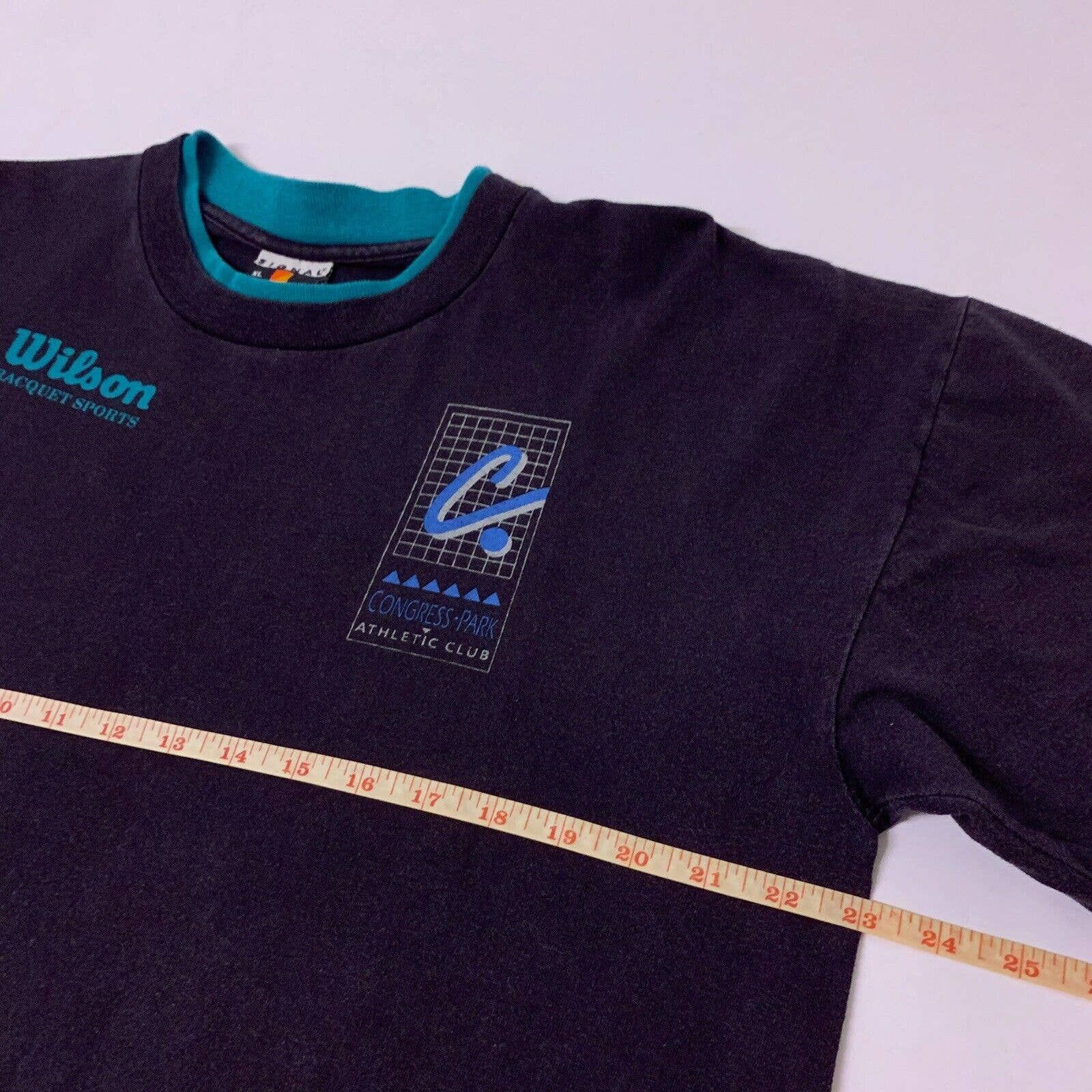 Vintage Vintage 90s Wilson Racquet Sports Rare T Shirt Size XL Black Size US XL / EU 56 / 4 - 8 Thumbnail