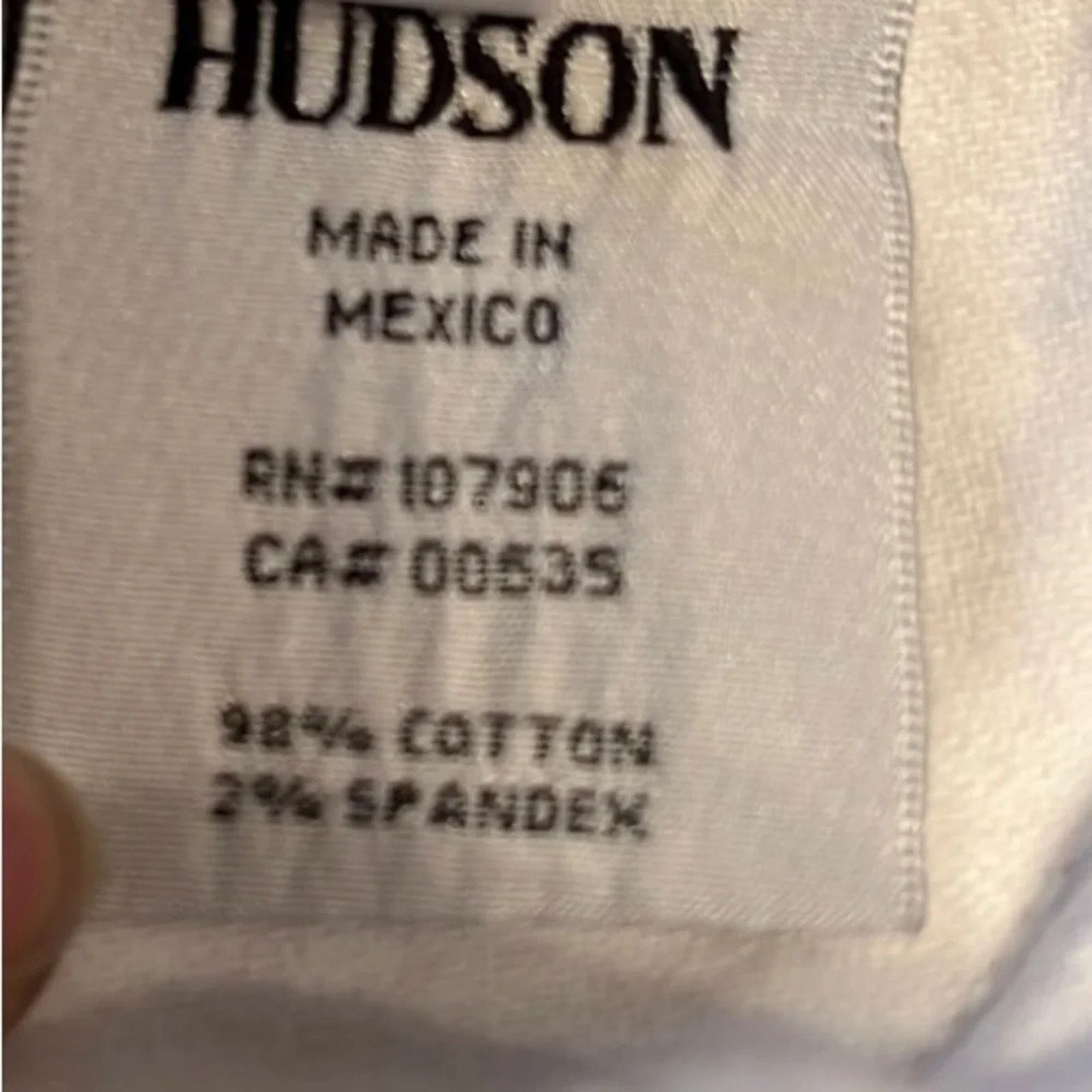 Hudson Hudson Bacara Crop Straight Cuffed jeans, white, size 29. Size 29" - 6 Thumbnail