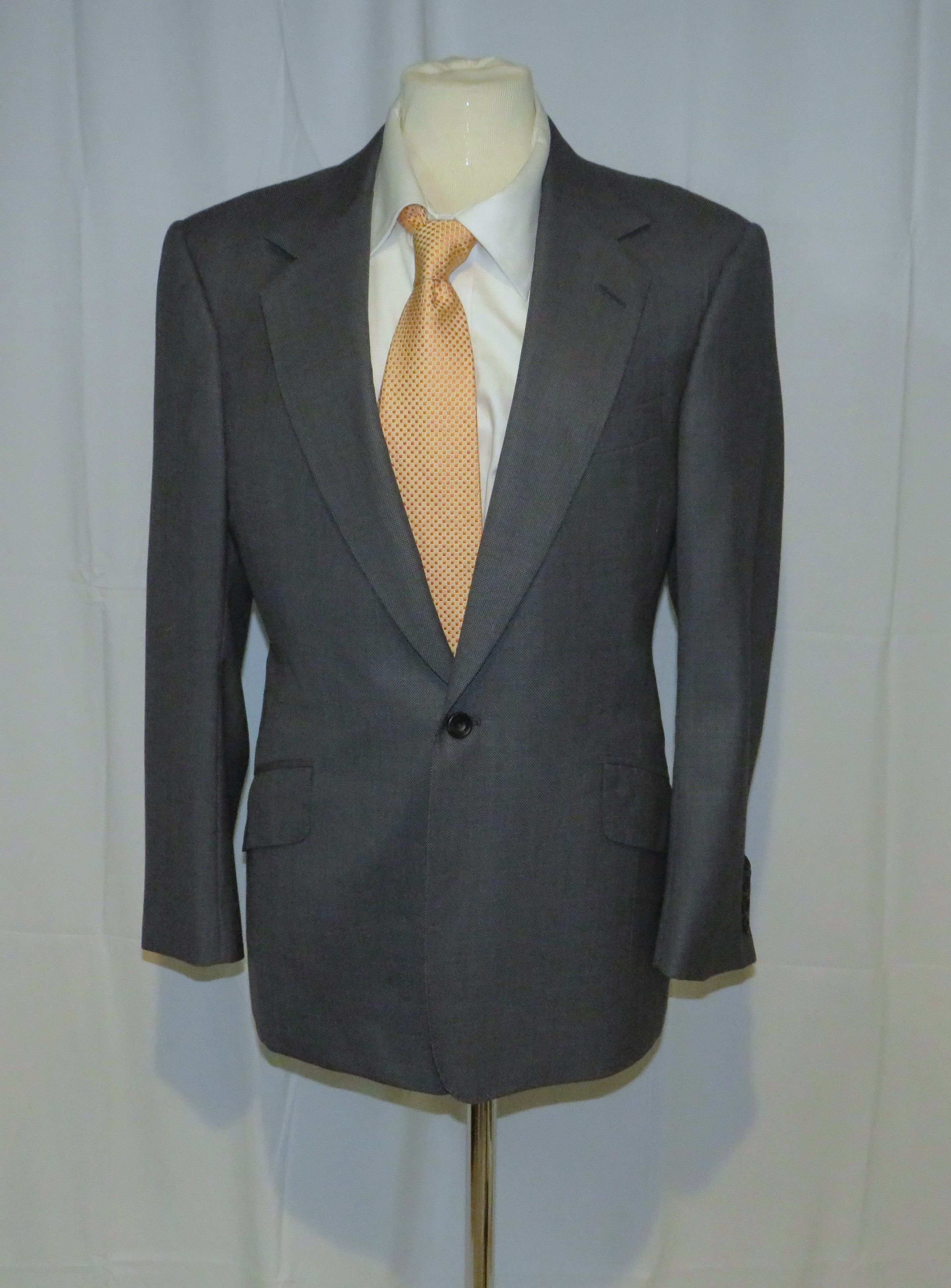 Huntsman Bespoke 2023 Gray Birdseye One Button Sport Coat 36S Size 36S - 1 Thumbnail