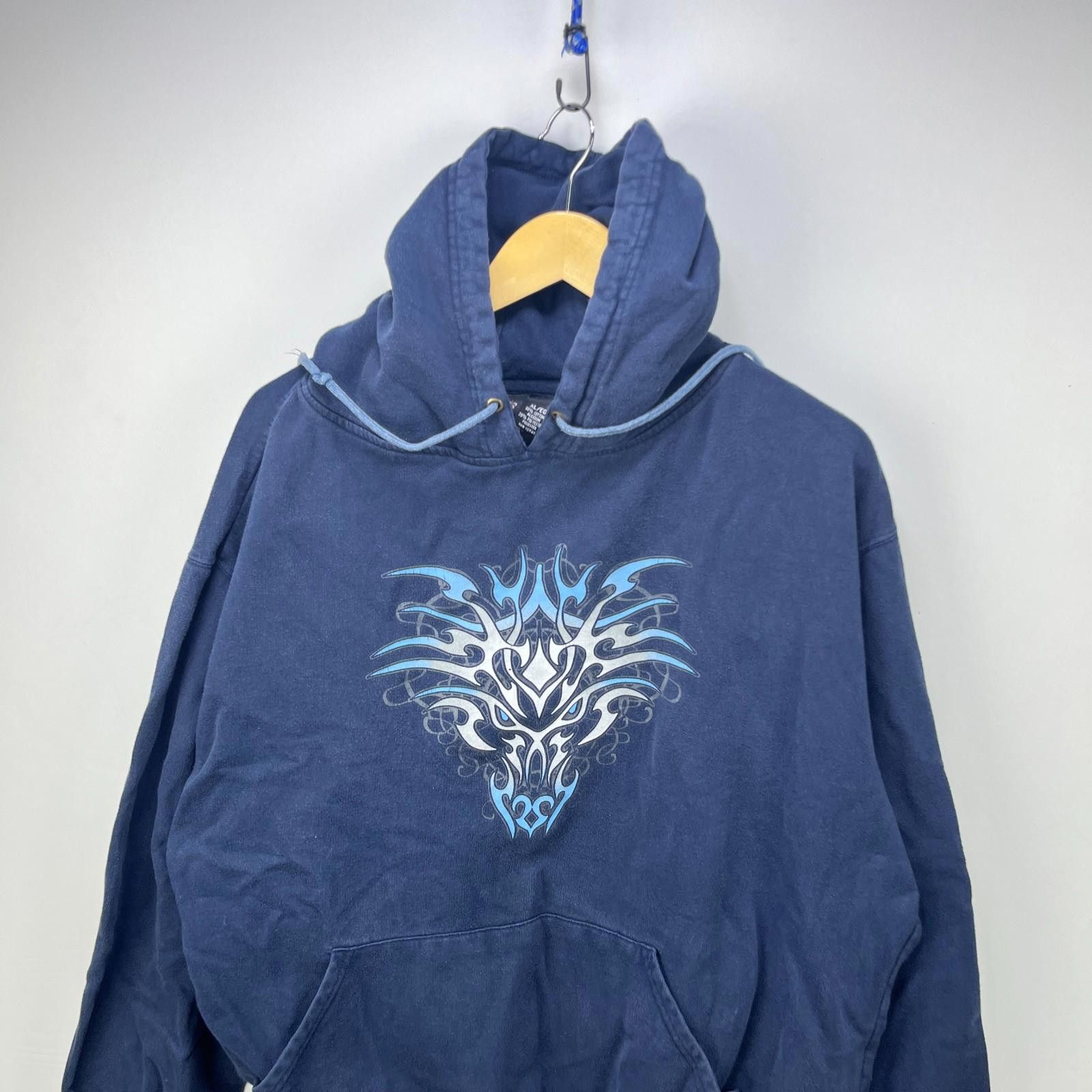 Vintage Vintage Dragon Flames Blue Y2K Baggy Skater Hoodie XL Size US XL / EU 56 / 4 - 2 Thumbnail