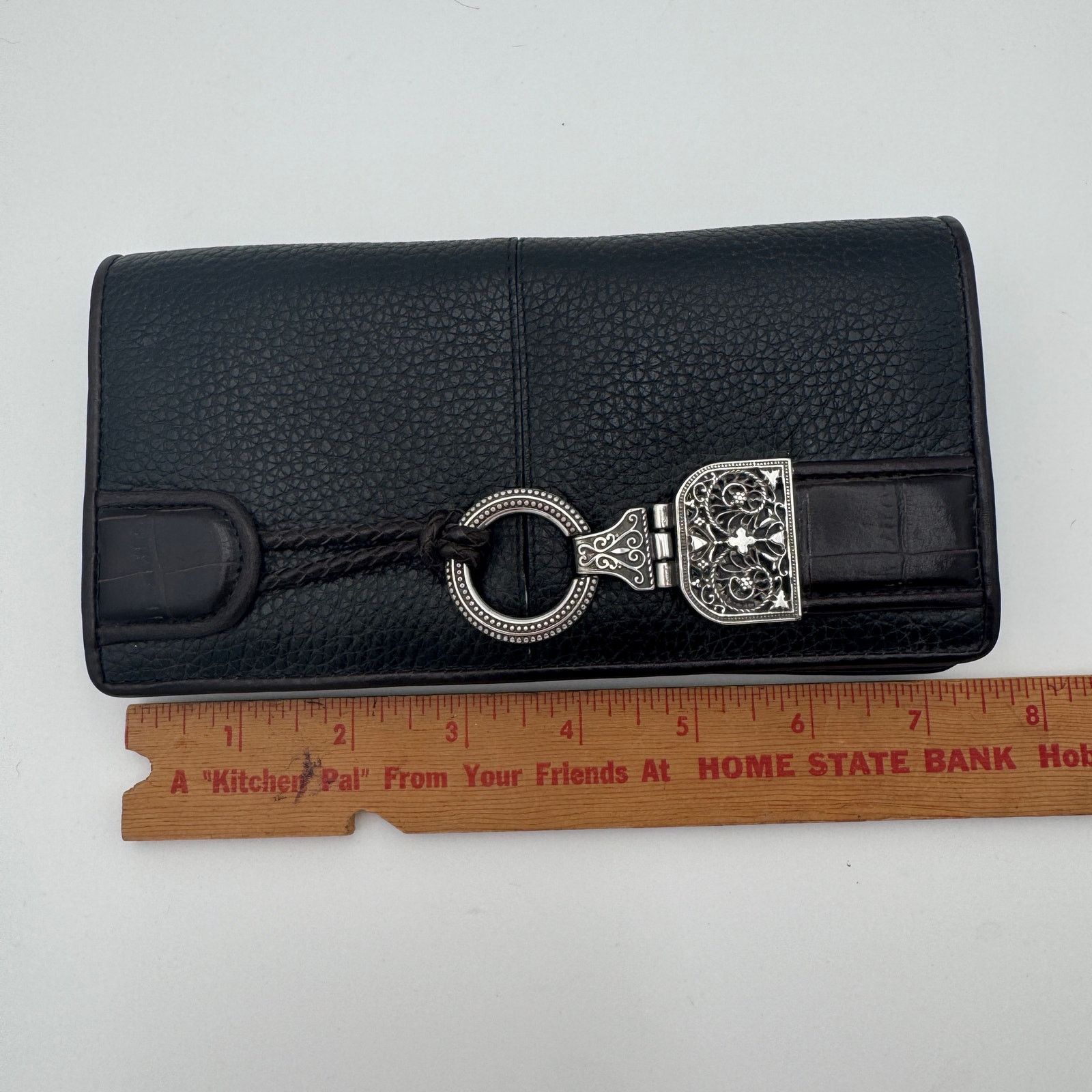Brighton Brighton Crossbody Clutch Wallet Black Leather with Strap Size ONE SIZE - 11 Thumbnail