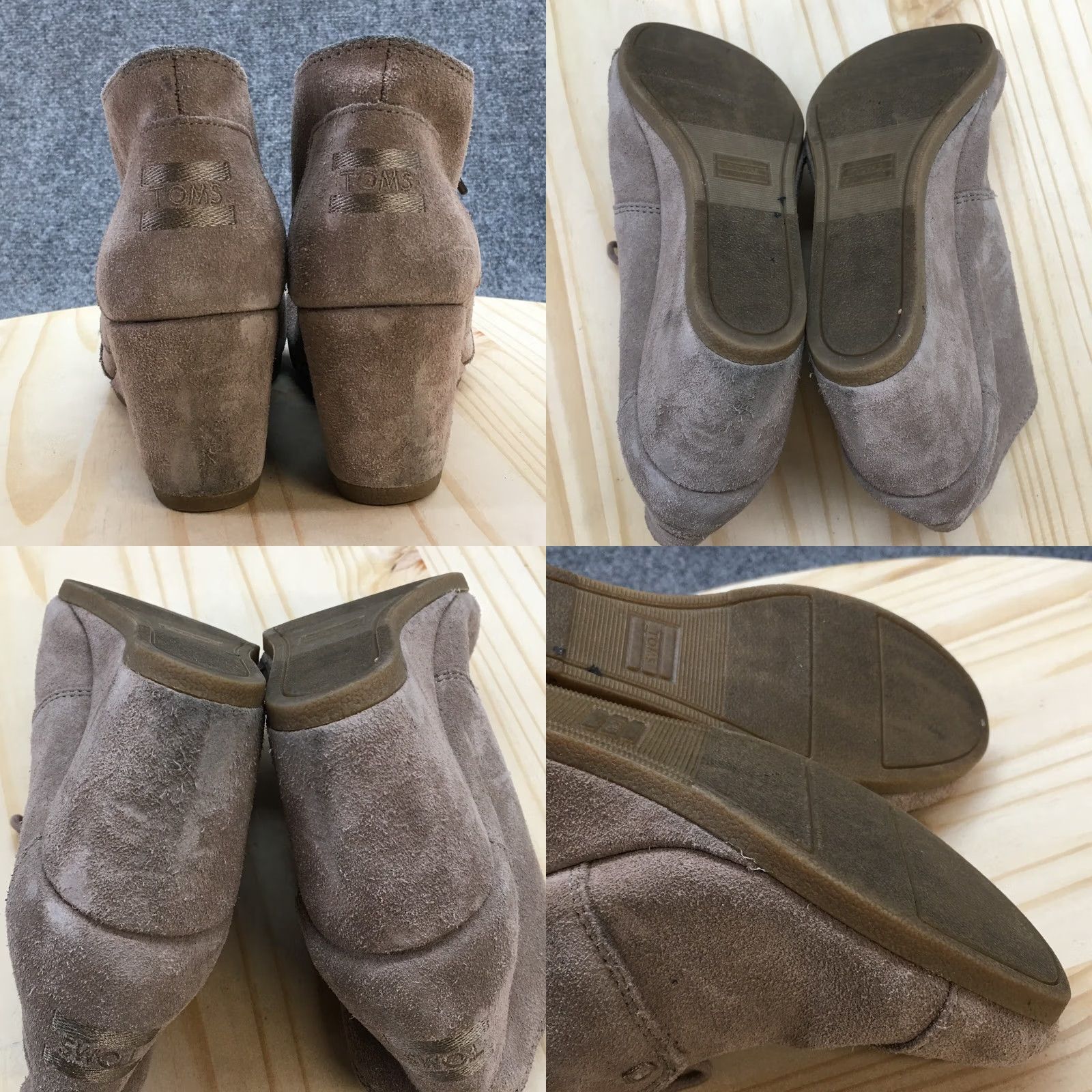 Toms TOMS Desert Wedge Ankle Bootie Womens 8.5 Brown Suede Lace Up Size US 9 / IT 39 - 9 Thumbnail