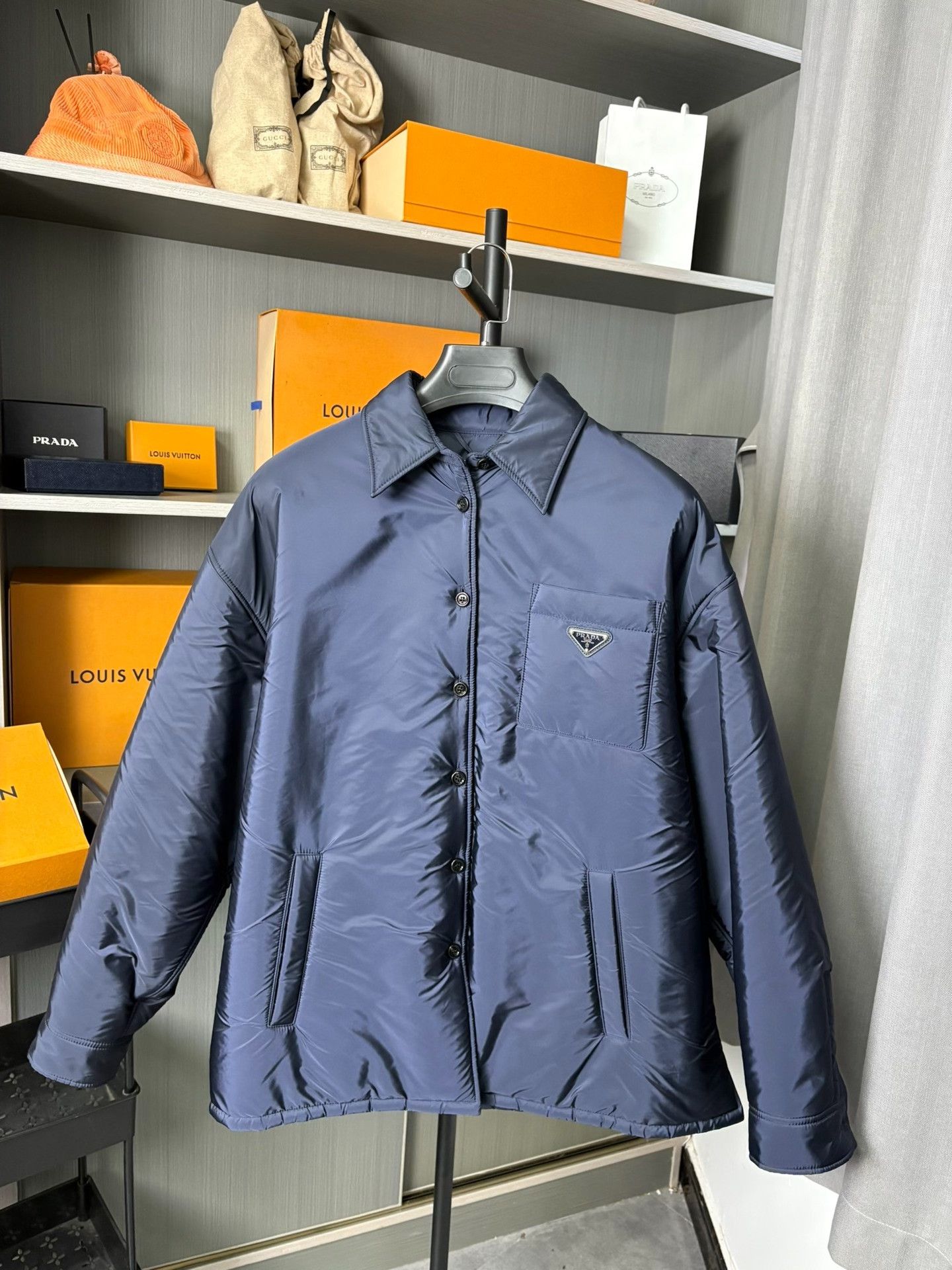 Prada Prada Nylon Blue Light Jacket 40 Men Size US M / EU 48-50 / 2 - 1 Thumbnail