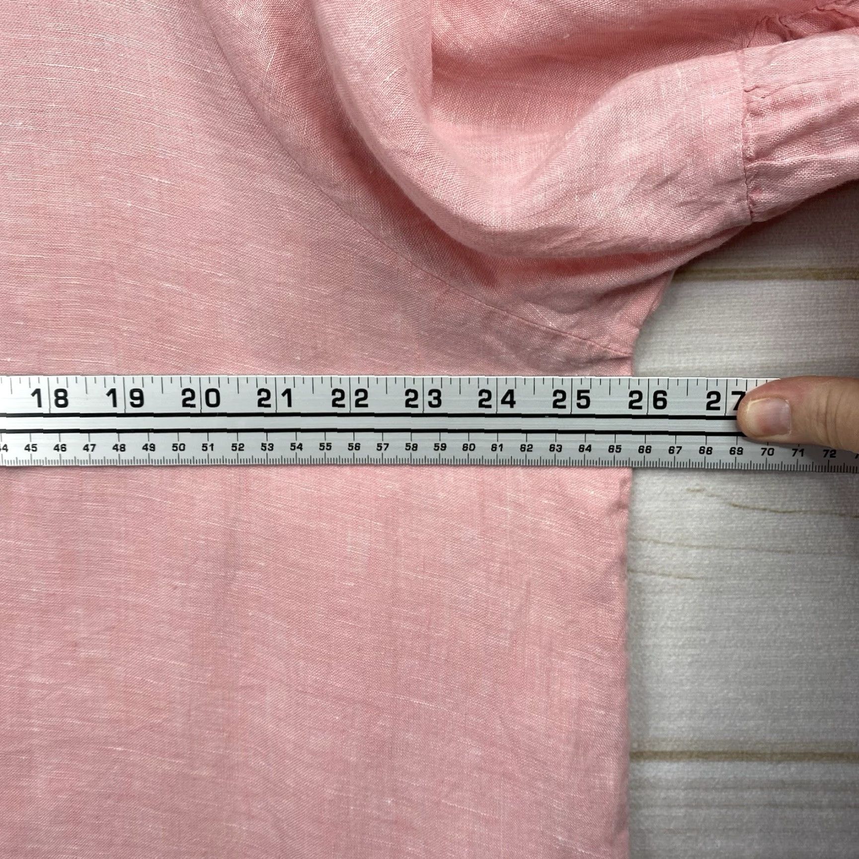 Vintage Tahari Blouse Pink 100% Linen Bell Sleeve 1X Tunic Womens Beach Bohemian Shirt Crew Neck Linen Size XL / US 12-14 / IT 48-50 - 6 Thumbnail