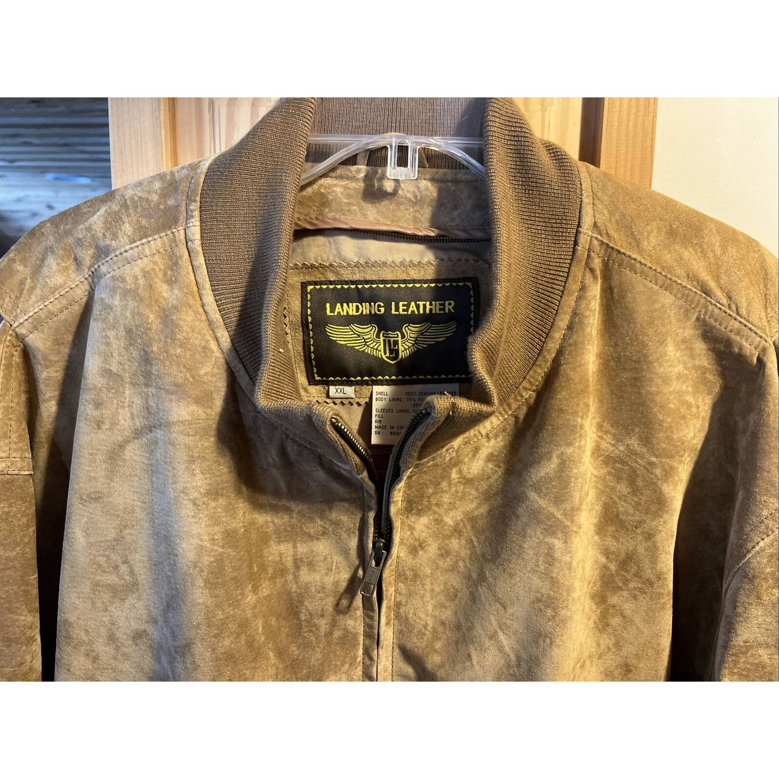 Other Landing Leather Men’s XXL Brown Suede Leather Bomber Jacket Size US XXL / EU 58 / 5 - 3 Thumbnail