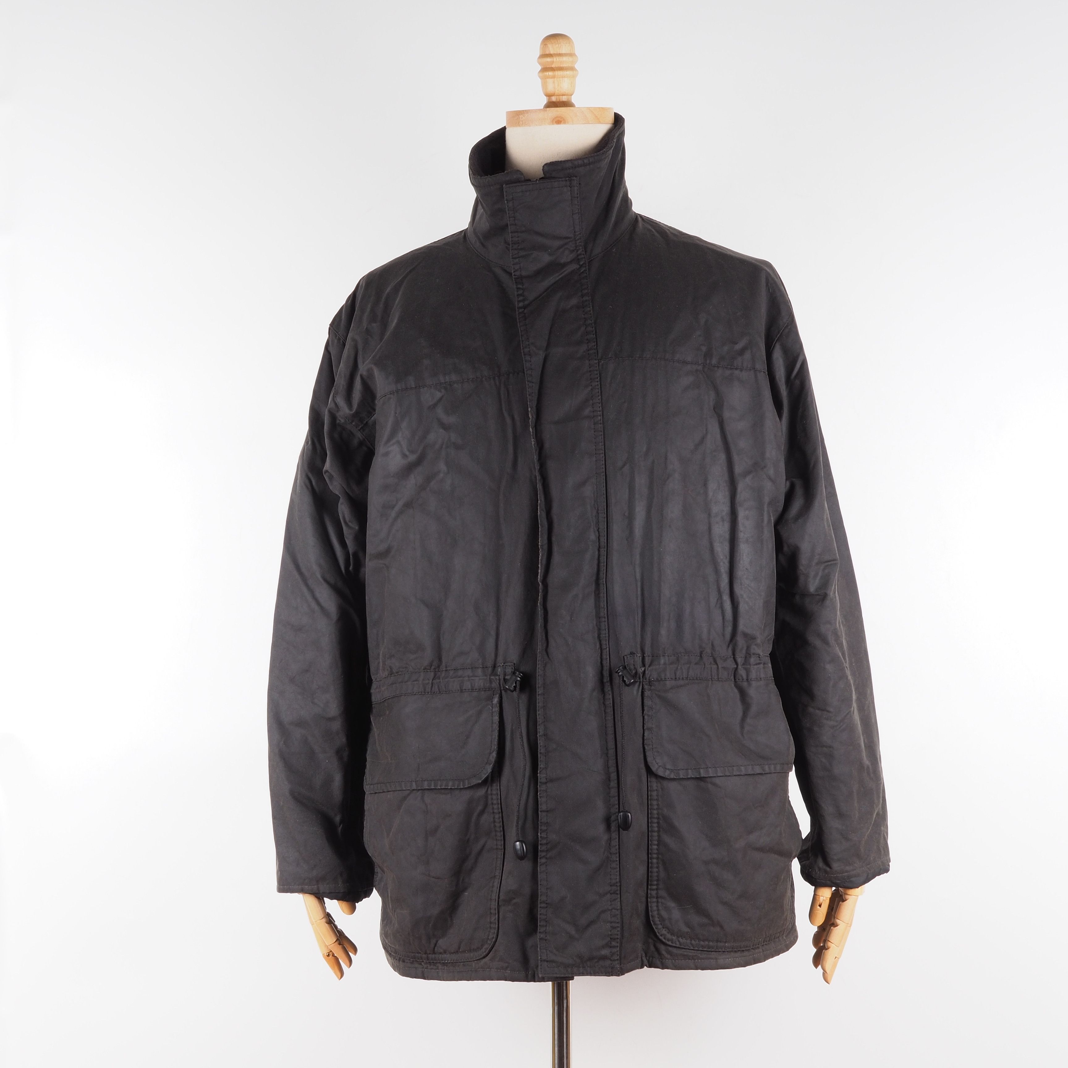 Barbour × Vintage Barbour A1506 Polarwax Fleece Lined Black Waxed Coat Jacket Size US L / EU 52-54 / 3 - 1 Thumbnail