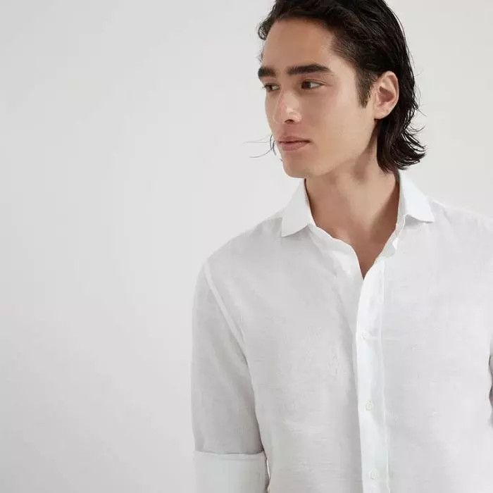 Brunello Cucinelli Shirt in White Size US L / EU 52-54 / 3 - 3 Thumbnail