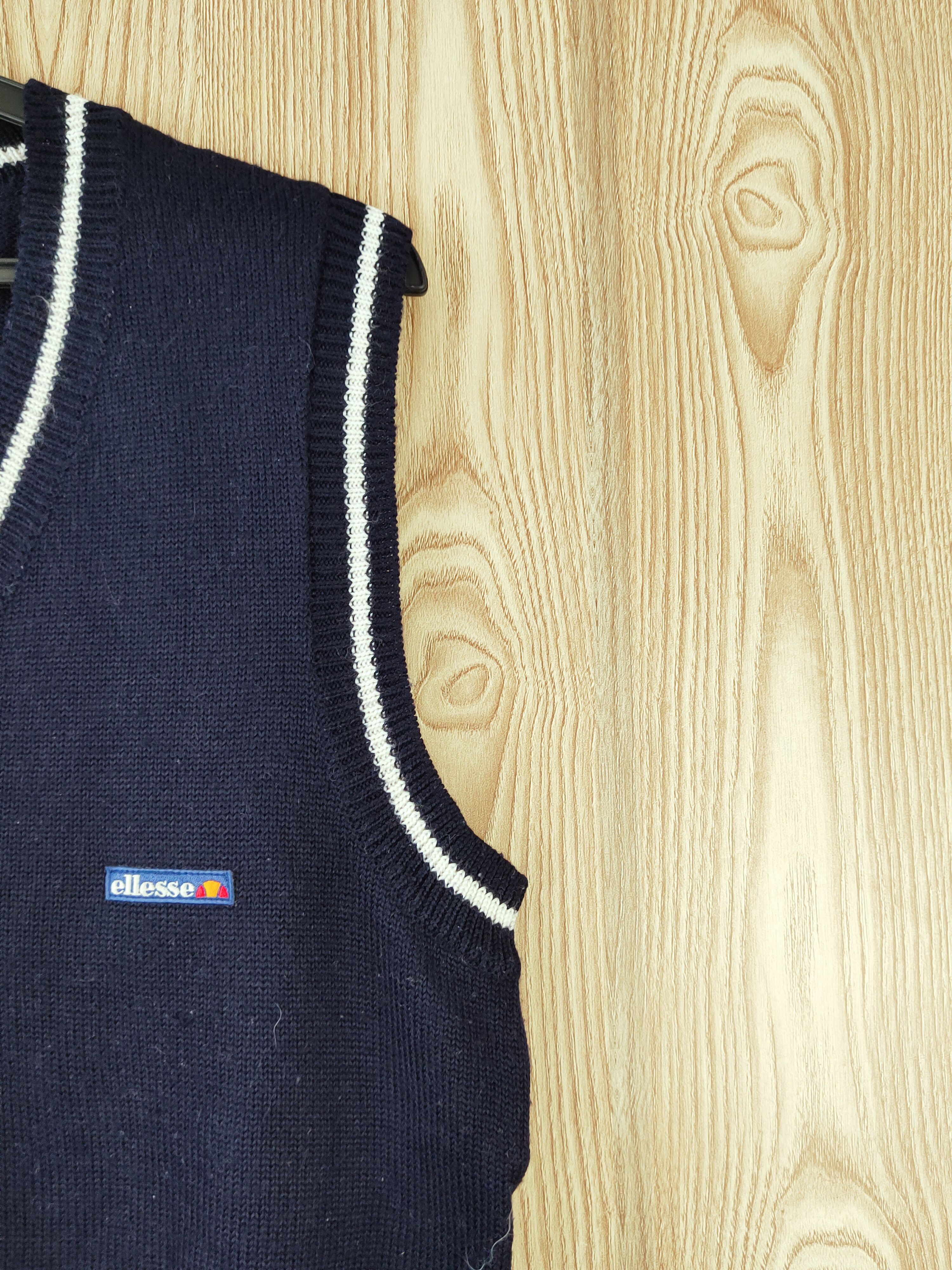 Ellesse × Homespun Knitwear × Japanese Brand Ellese Navy ripped vintage Knitwear Vests #W829 Size M / US 6-8 / IT 42-44 - 7 Thumbnail