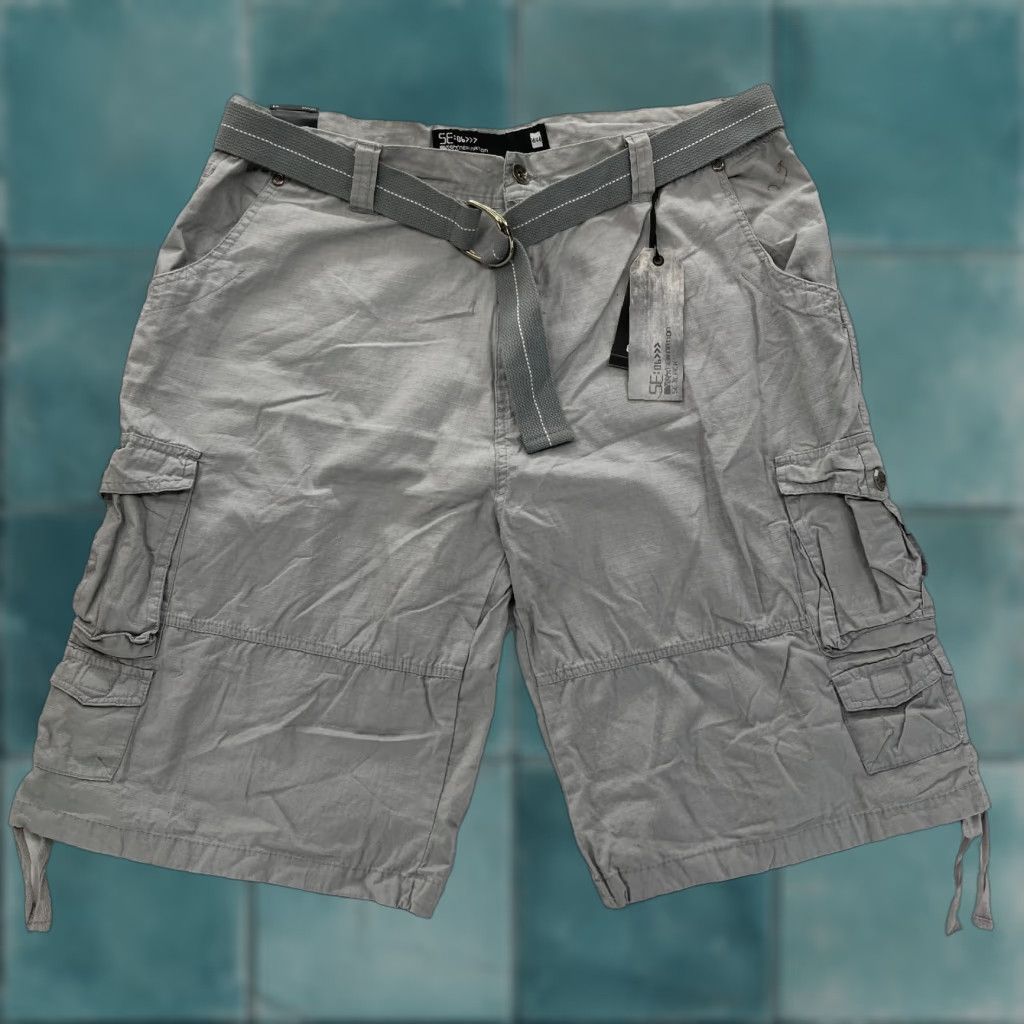 Element Five Elementz Baggy Cargo Shorts Mens 44 Gray Relaxed Fit Belted Y2K Vintage NWT Cargo Shorts Mens 44 Gray Relaxed Fit Belted Y2K Vintage NWT Size US 44 / EU 60 - 1 Thumbnail