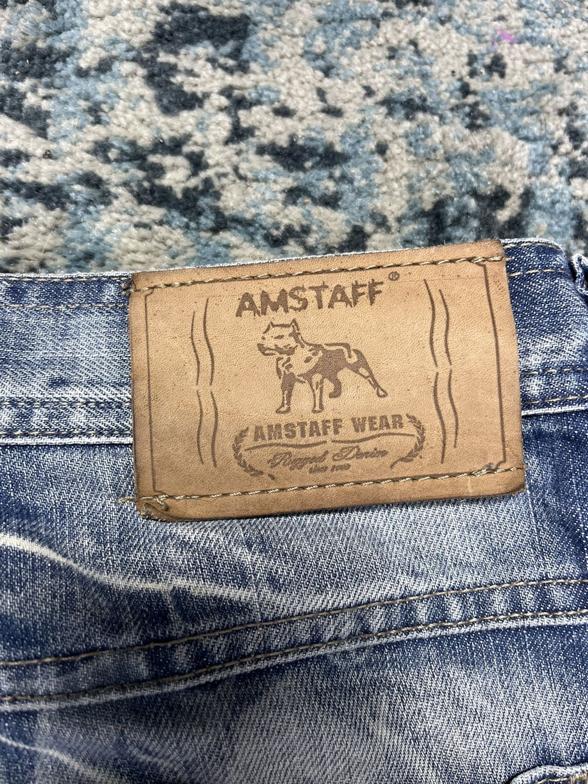 Japanese Brand × Vintage Vintage y2k Amstaff Wear print denim pitbull AOP graphic Size US 34 / EU 50 - 22 Thumbnail