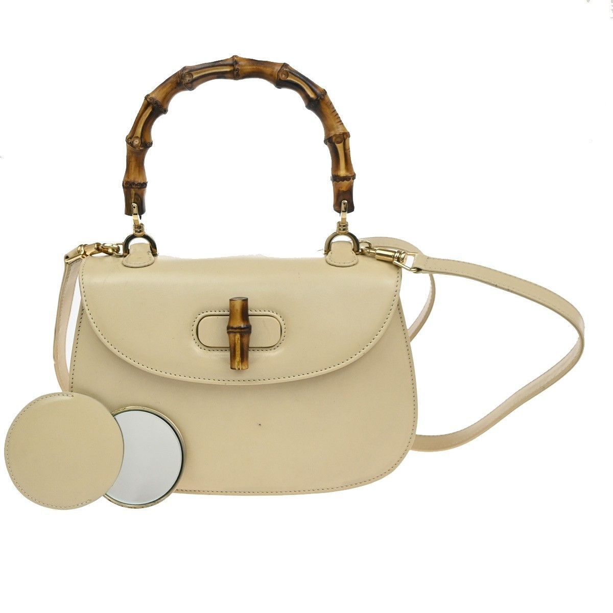 Gucci Gucci Vintage Convertible Bamboo Top Handle Bag Leather Size ONE SIZE - 1 Thumbnail
