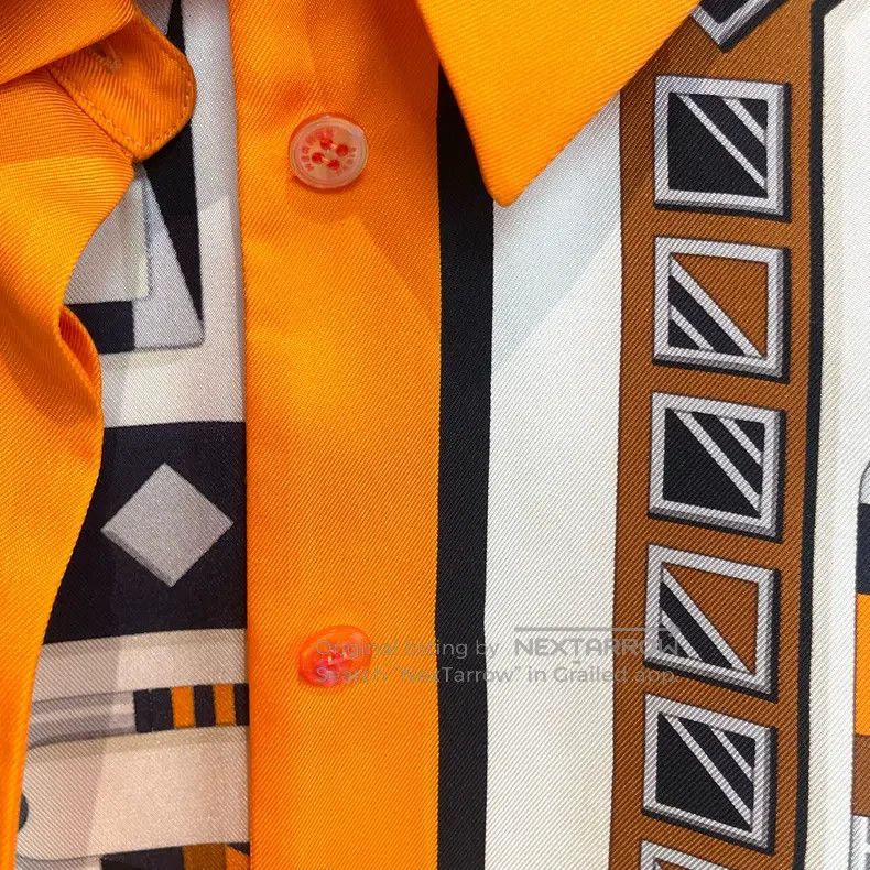 Hermes Hermes Classic Printed Mulberry Silk Shirt Size XXS / US 00 / IT 34 - 4 Thumbnail