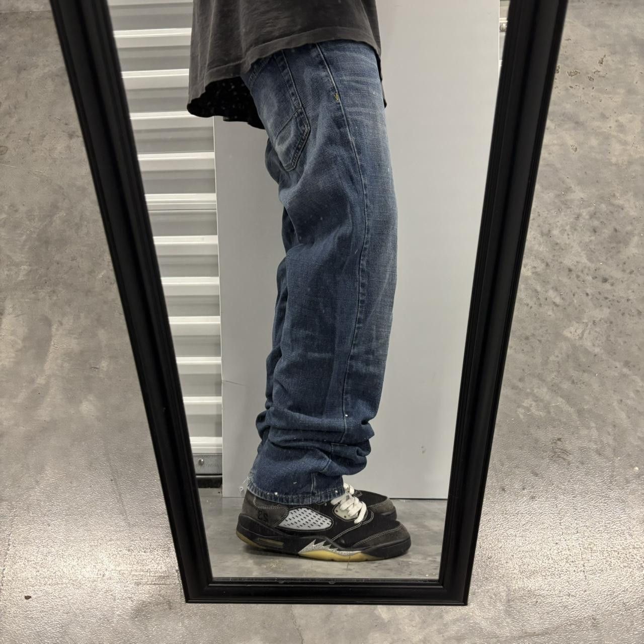 Japanese Brand × Vintage Crazy Vintage Y2K/2000s Grunge Dark Wash Paint Splatter Denim Jeans! Size US 32 / EU 48 - 2 Thumbnail