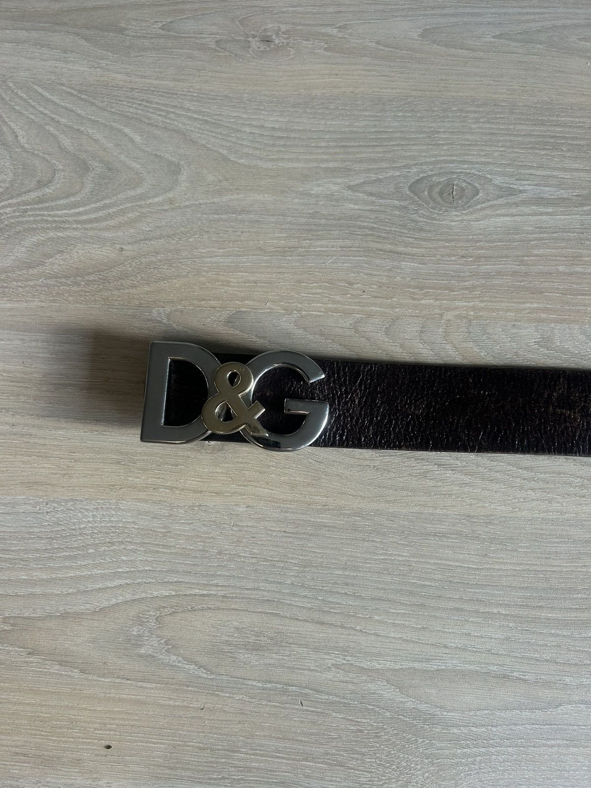 Dolce & Gabbana D&G Brown Leather Logo Buckle Belt, Size 90 Size 36 - 2 Thumbnail