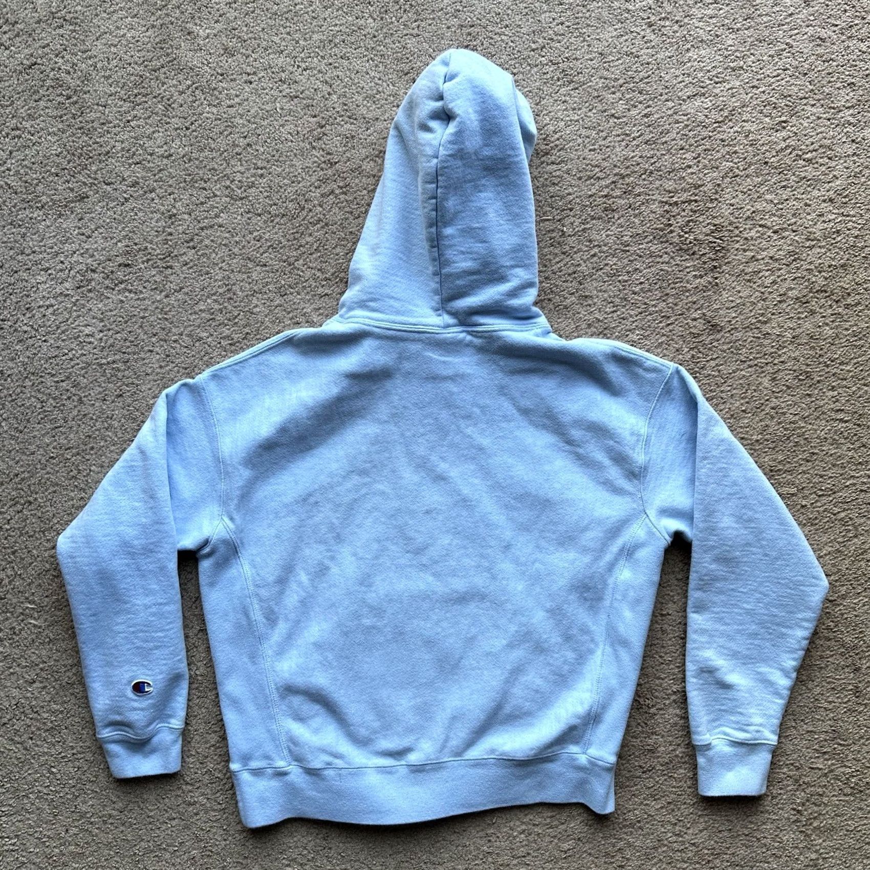 Champion Champion Reverse Weave Hoodie Sweatshirt Womens Large Light Blue Pockets Cotton Blend Polyester Blend Embroidered Logo Vent? No - remove Size L / US 10 / IT 46 - 2 Thumbnail