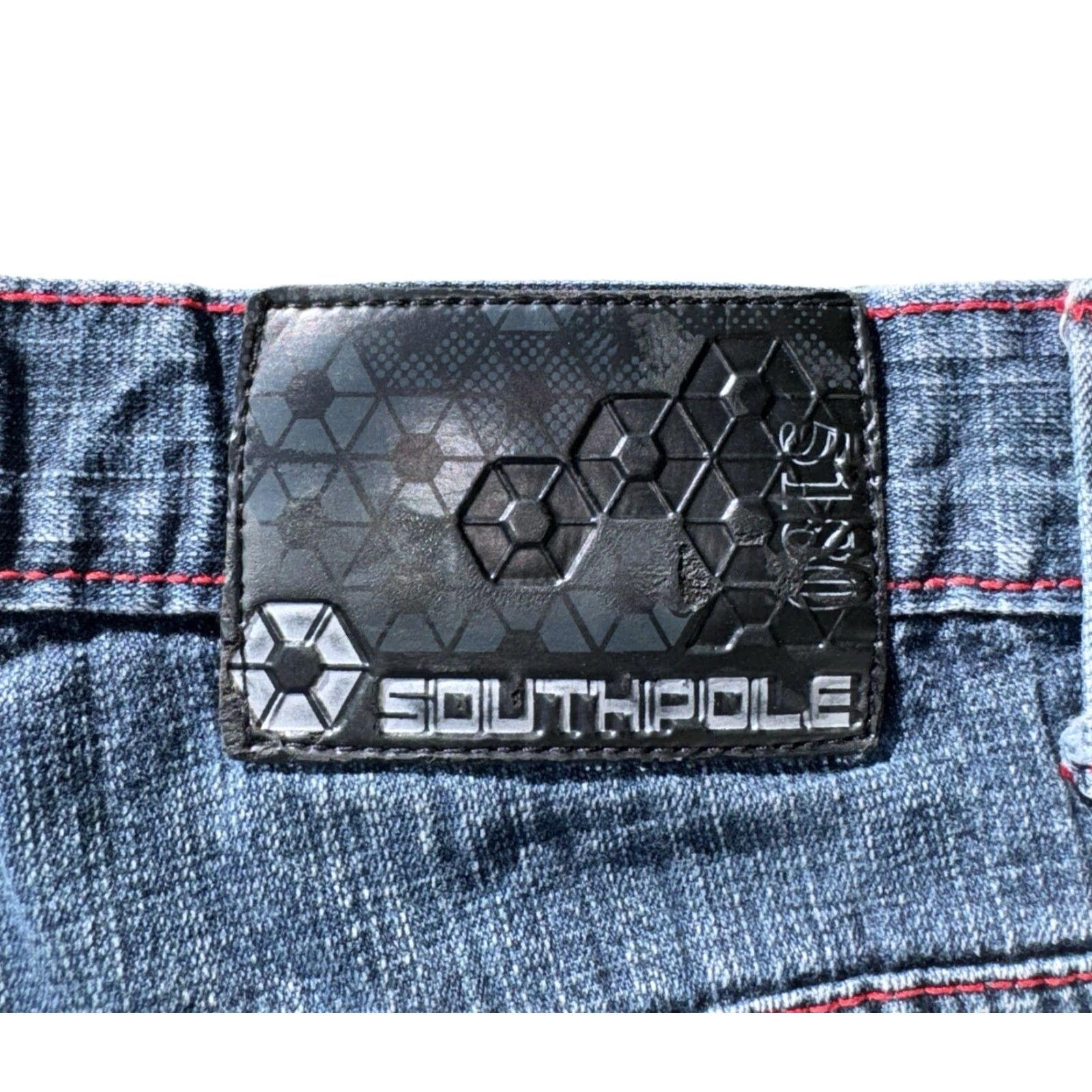 Southpole SouthPole Jeans Skater Grunge Wide-Leg Red Stitching 32x32 Y2K Baggy Streetwear Sz 32 Mens RARE Size US 32 / EU 48 - 4 Thumbnail
