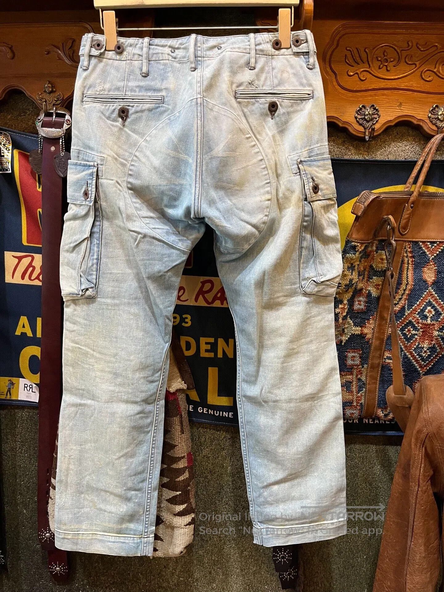 RRL Ralph Lauren vintage rrl washed denim cargo pants. Size US 29 - 2 Thumbnail